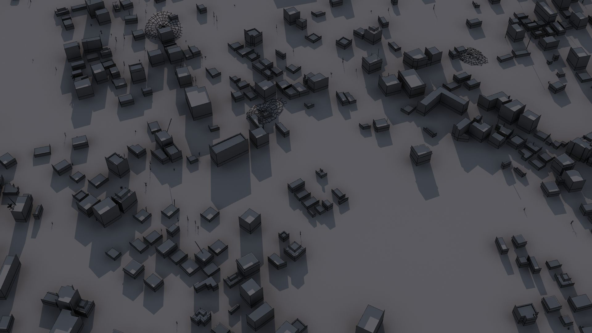 Destroyed City Low-poly 3D model_54