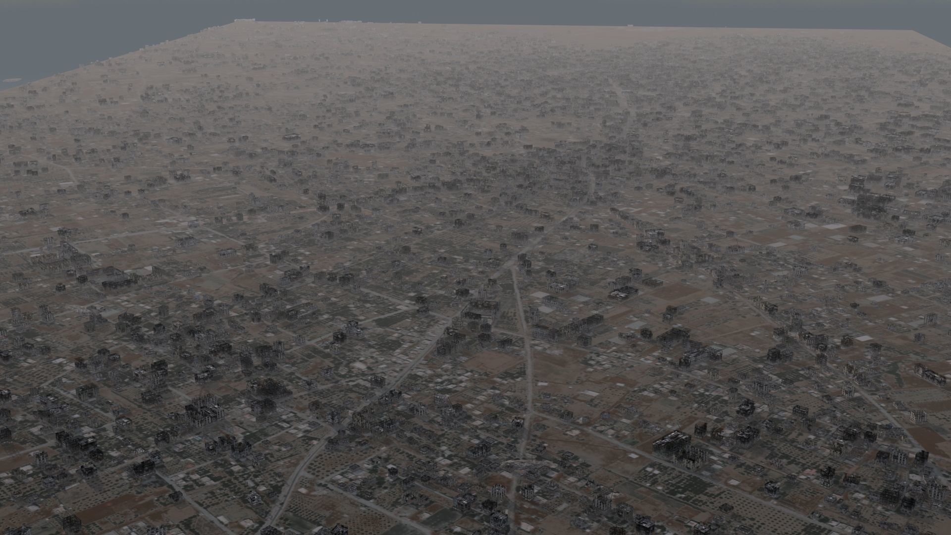Destroyed City Low-poly 3D model_3