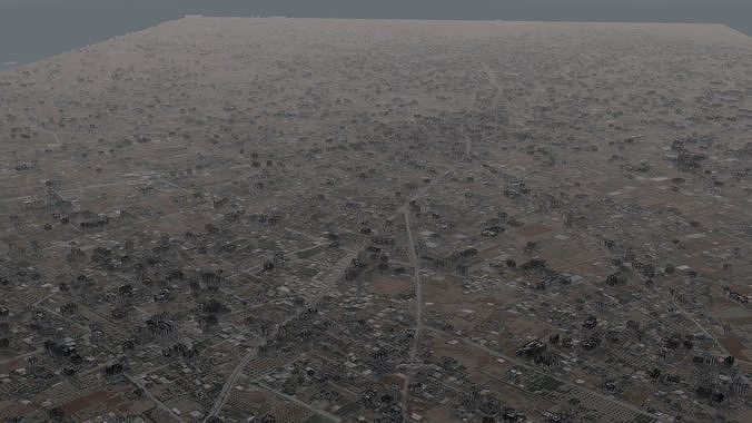 Destroyed City Low-poly 3D model 4