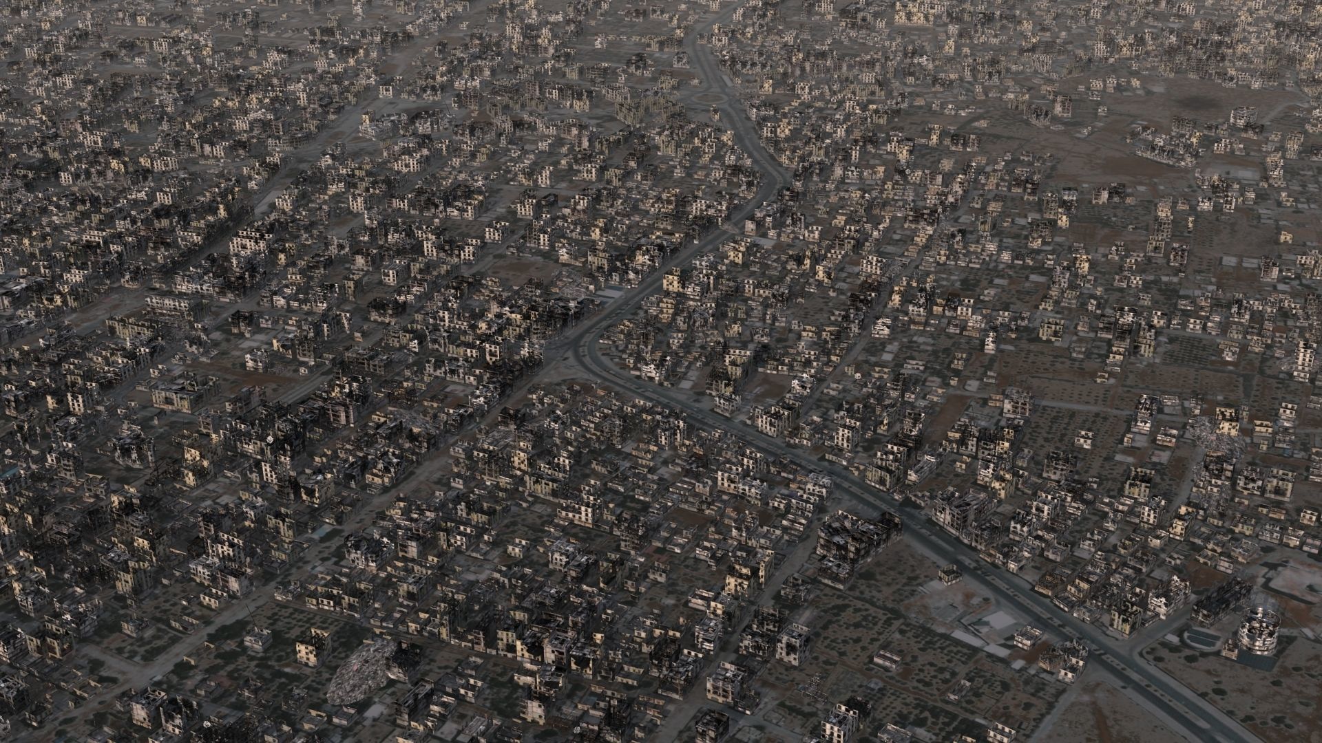 Destroyed City Low-poly 3D model_16
