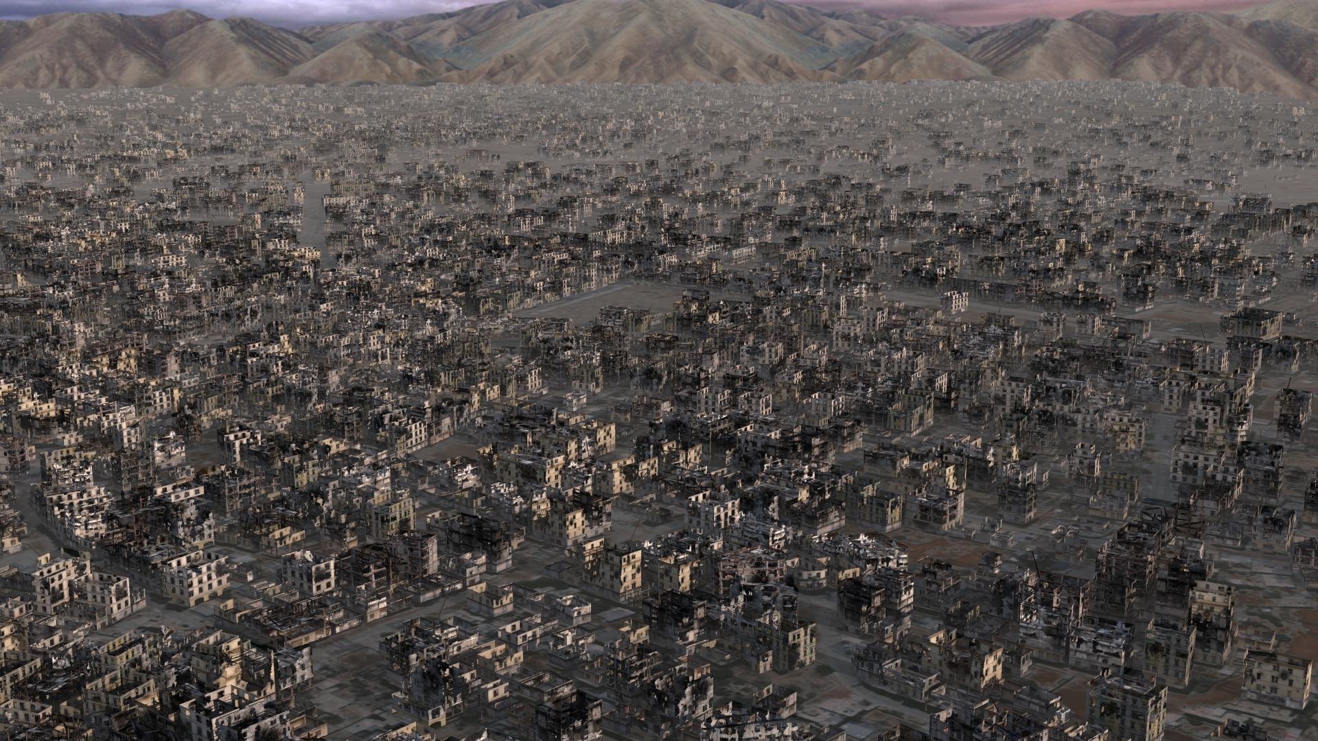 Destroyed City Low-poly 3D model_12