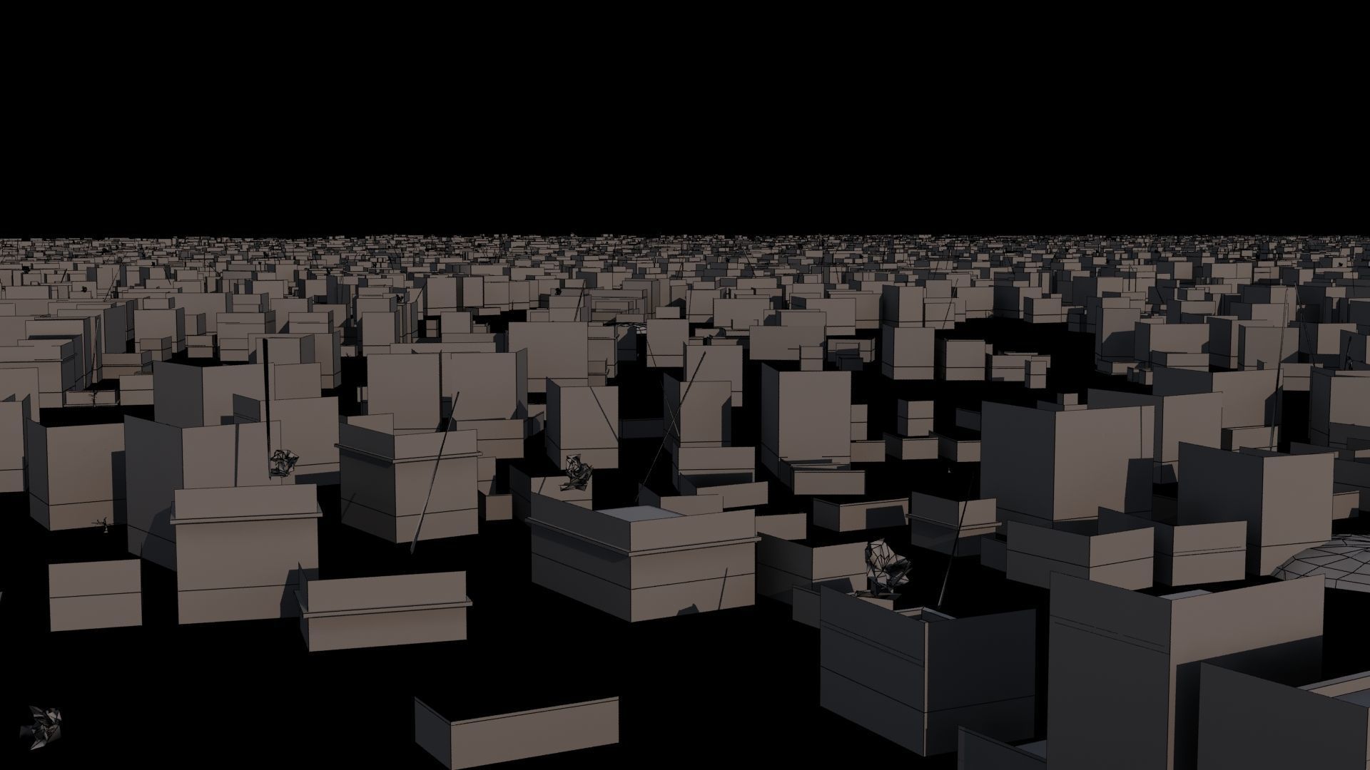 Destroyed City Low-poly 3D model_47