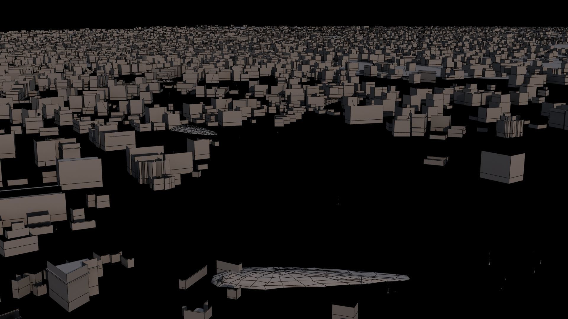 Destroyed City Low-poly 3D model_30