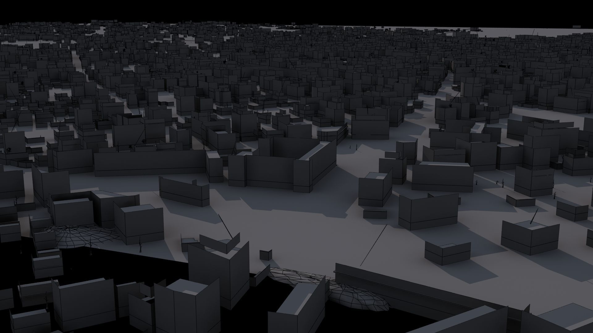 Destroyed City Low-poly 3D model_49