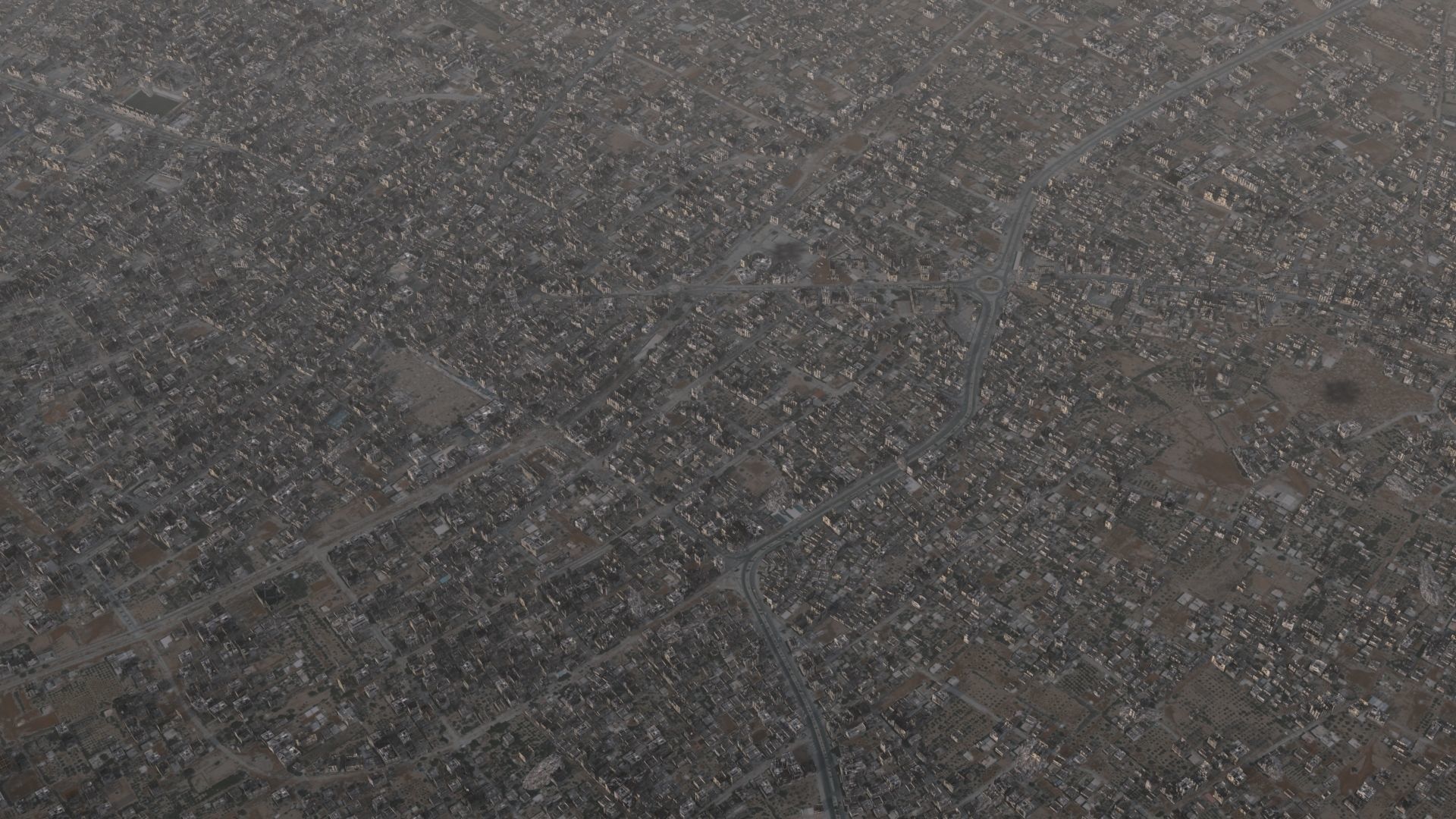 Destroyed City Low-poly 3D model_27