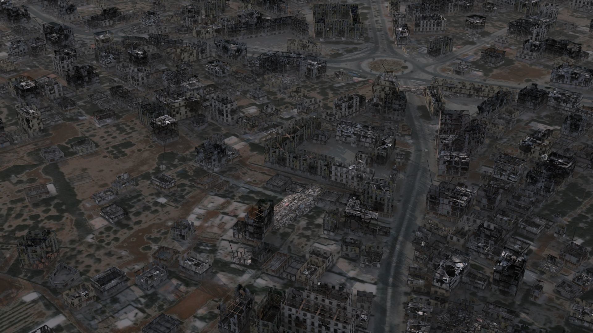 Destroyed City Low-poly 3D model_21