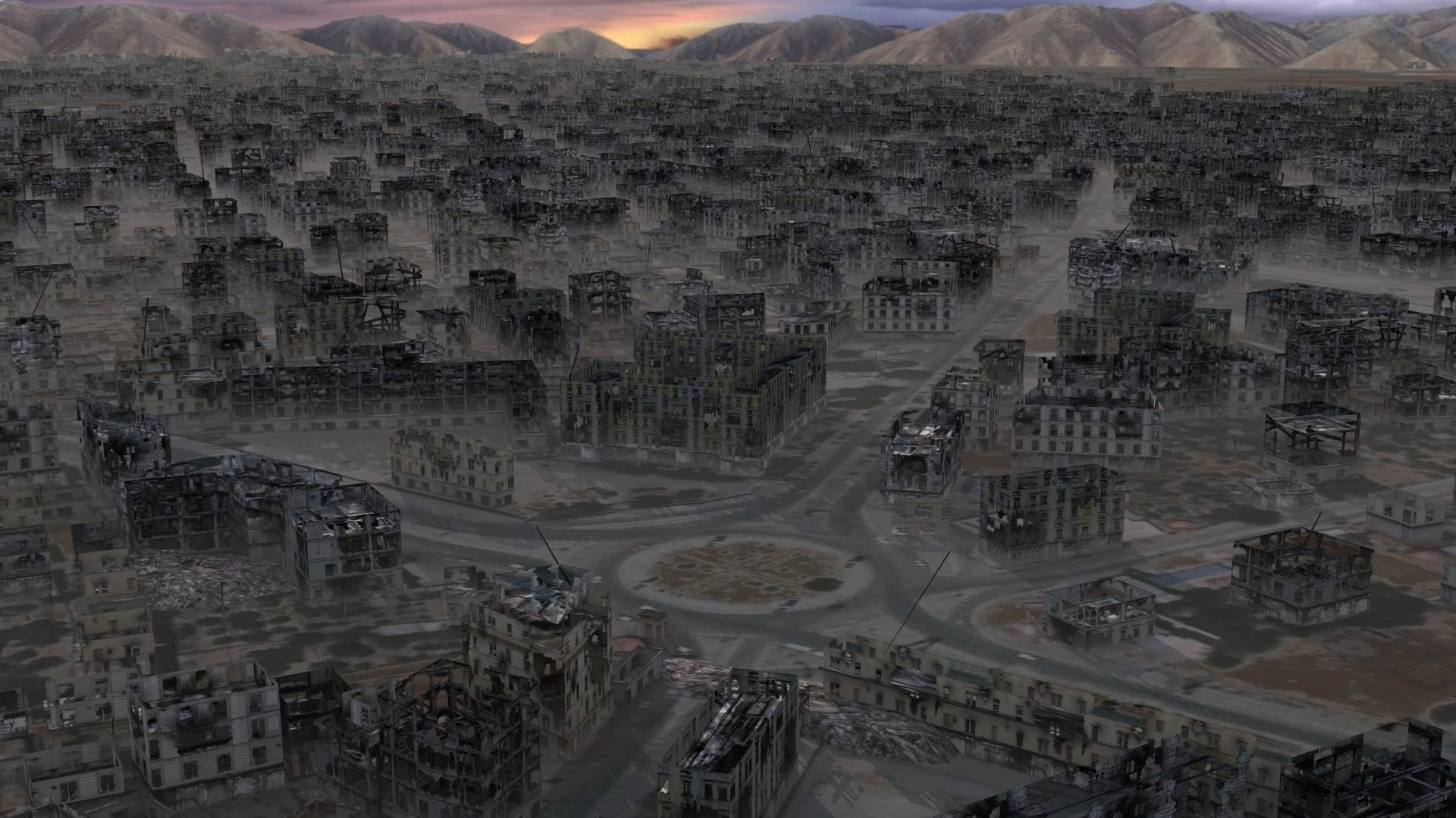 Destroyed City Low-poly 3D model_20