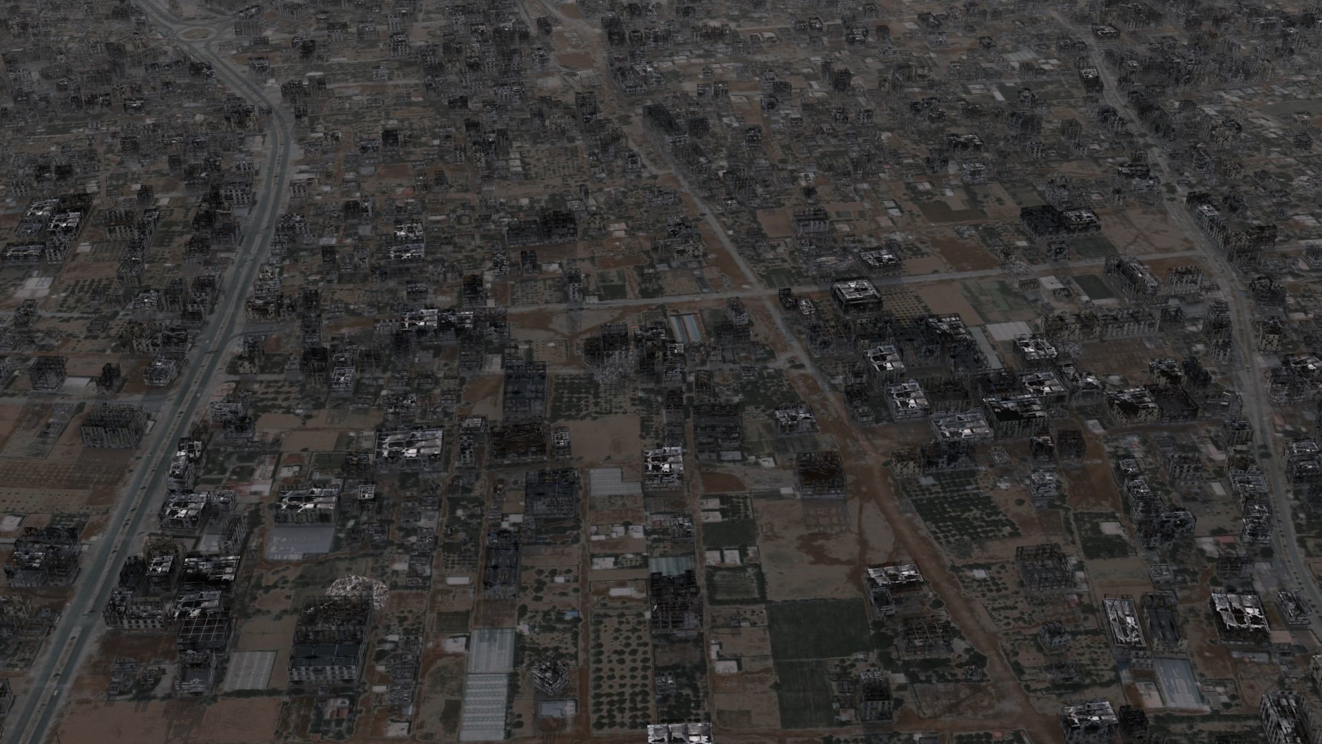 Destroyed City Low-poly 3D model_4