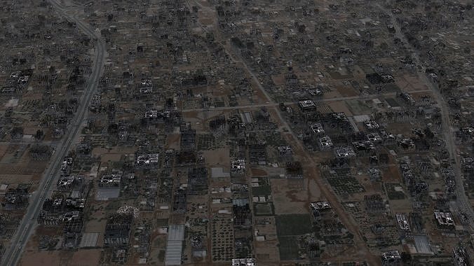 Destroyed City Low-poly 3D model 5