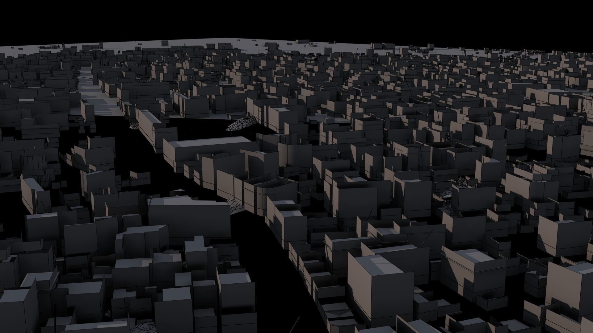 Destroyed City Low-poly 3D model_48