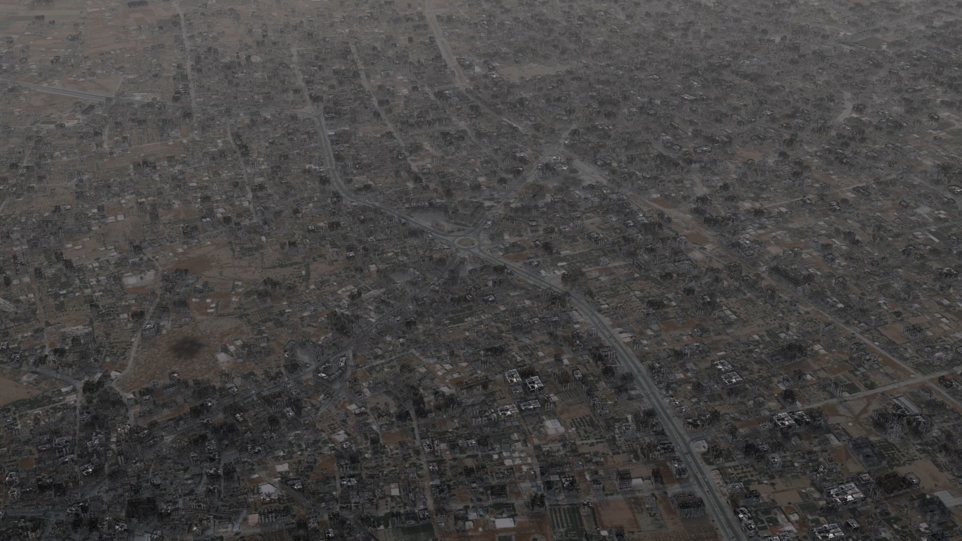 Destroyed City Low-poly 3D model_10