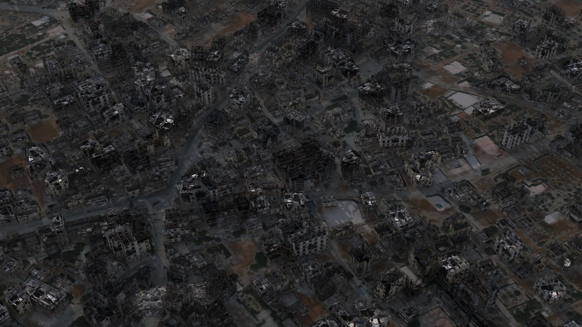 Destroyed City Low-poly 3D model_26
