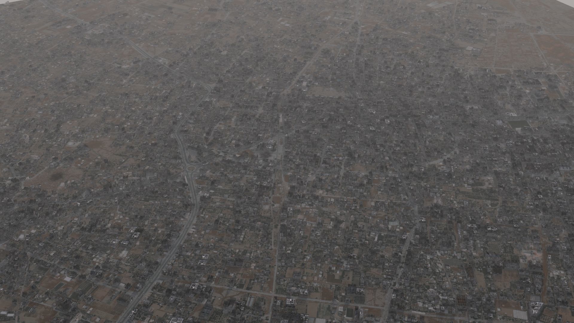 Destroyed City Low-poly 3D model_8