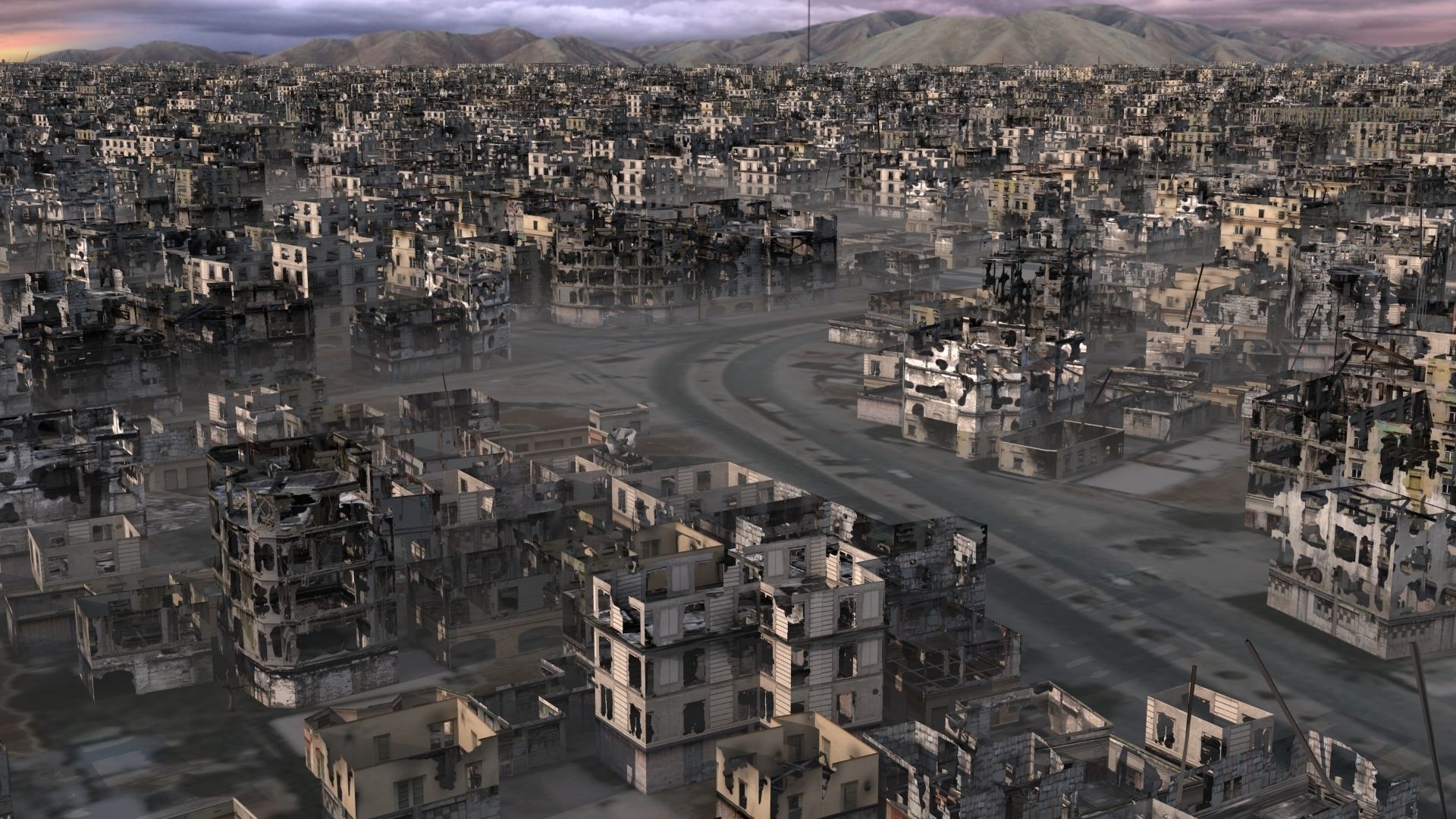 Destroyed City Low-poly 3D model_22