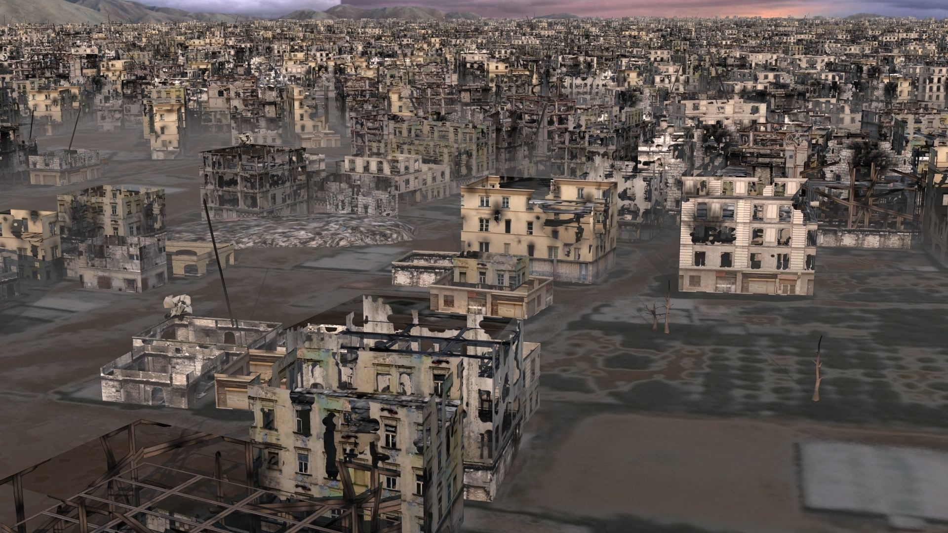 Destroyed City Low-poly 3D model_17