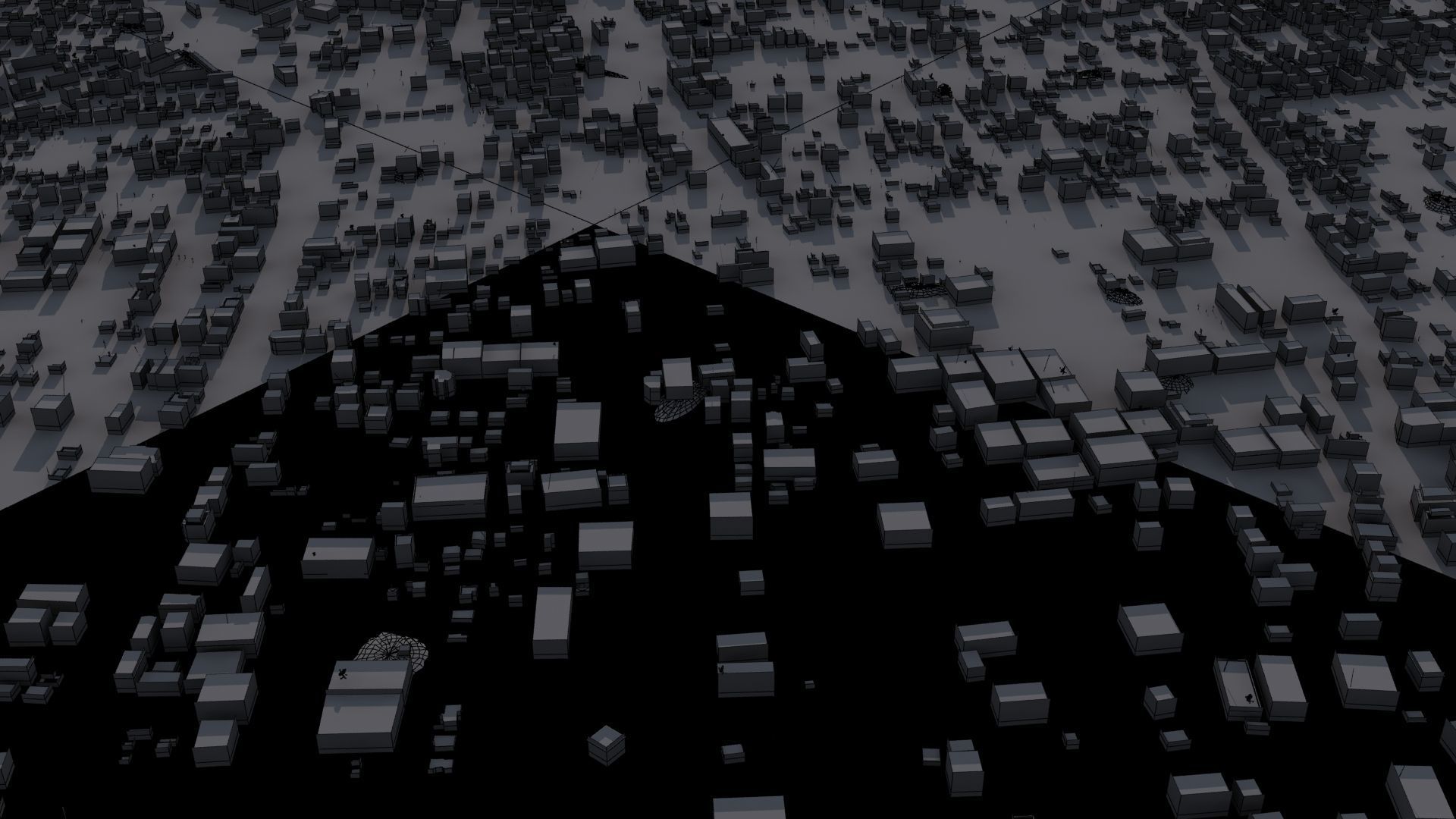 Destroyed City Low-poly 3D model_33