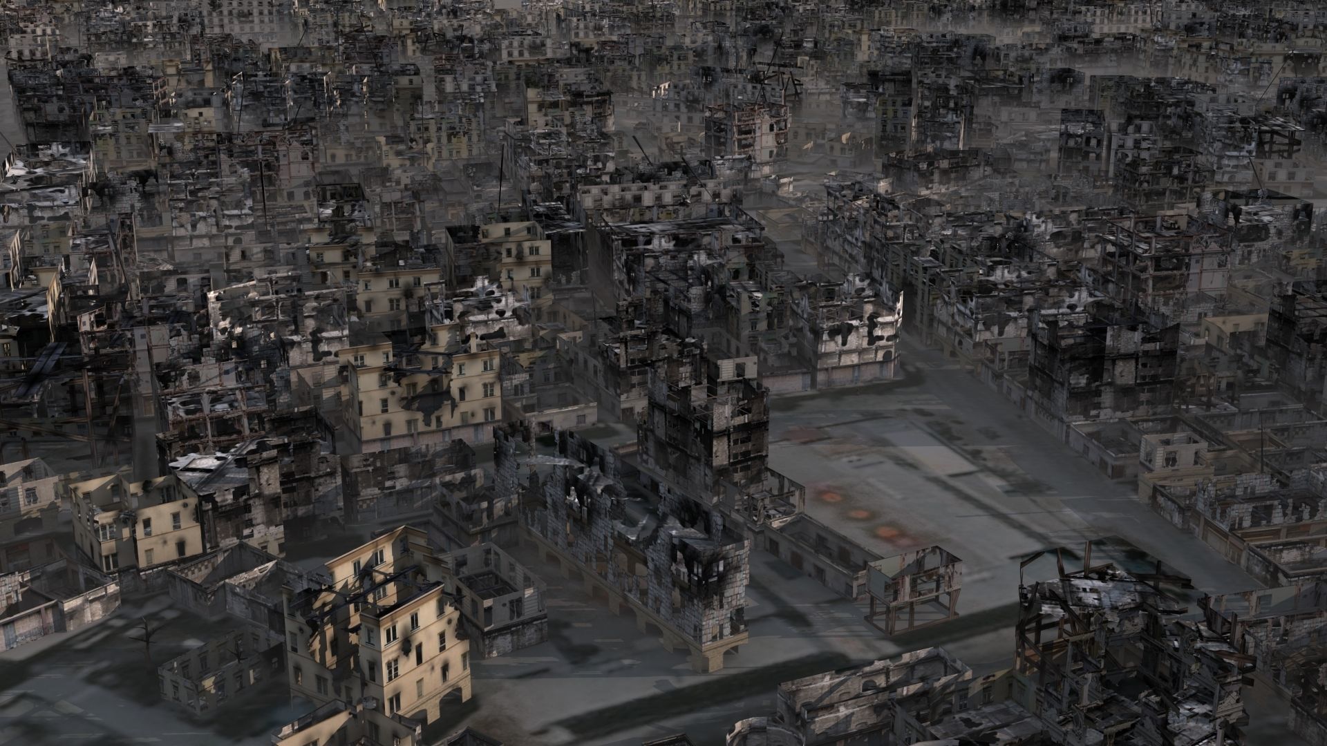Destroyed City Low-poly 3D model_14