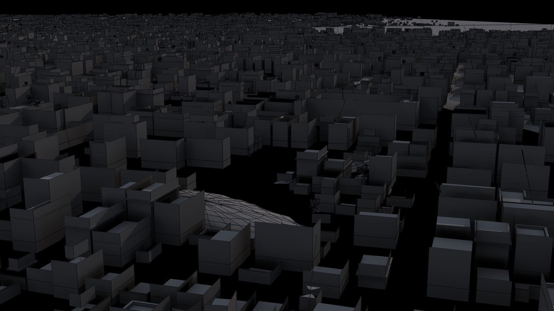 Destroyed City Low-poly 3D model_40
