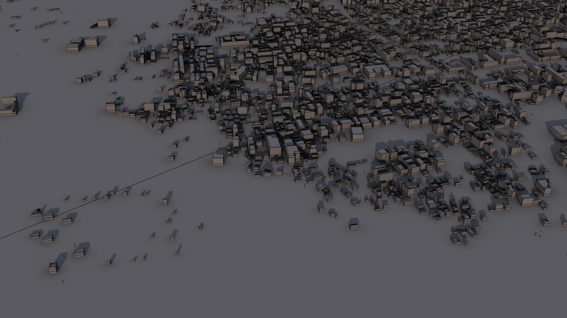 Destroyed City Low-poly 3D model_35