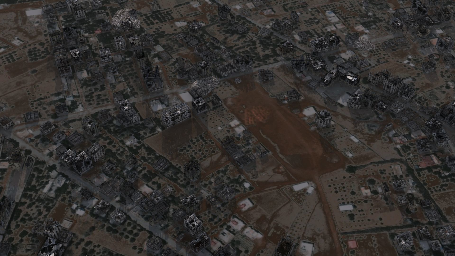 Destroyed City Low-poly 3D model_25