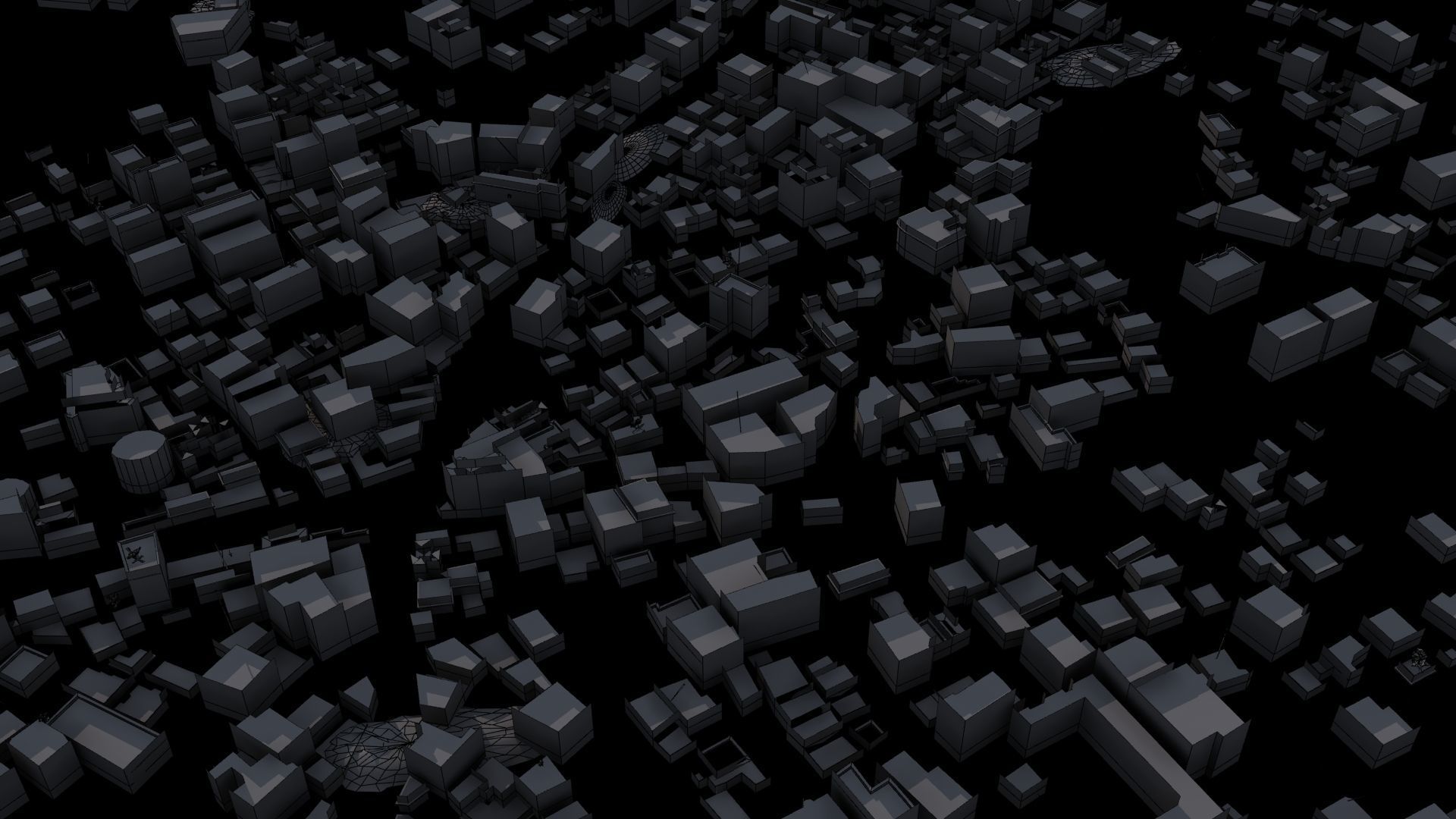 Destroyed City Low-poly 3D model_55