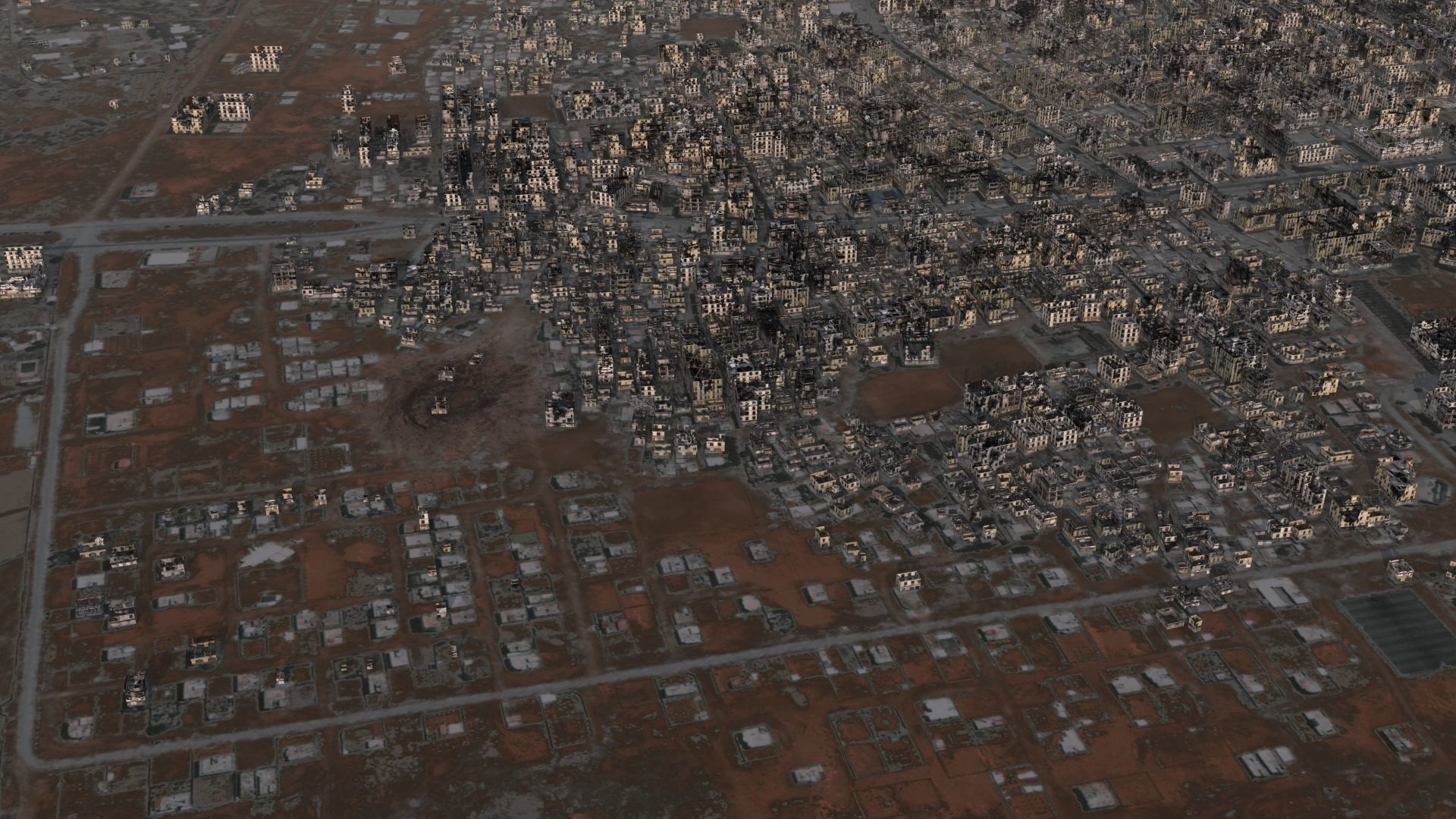 Destroyed City Low-poly 3D model_6