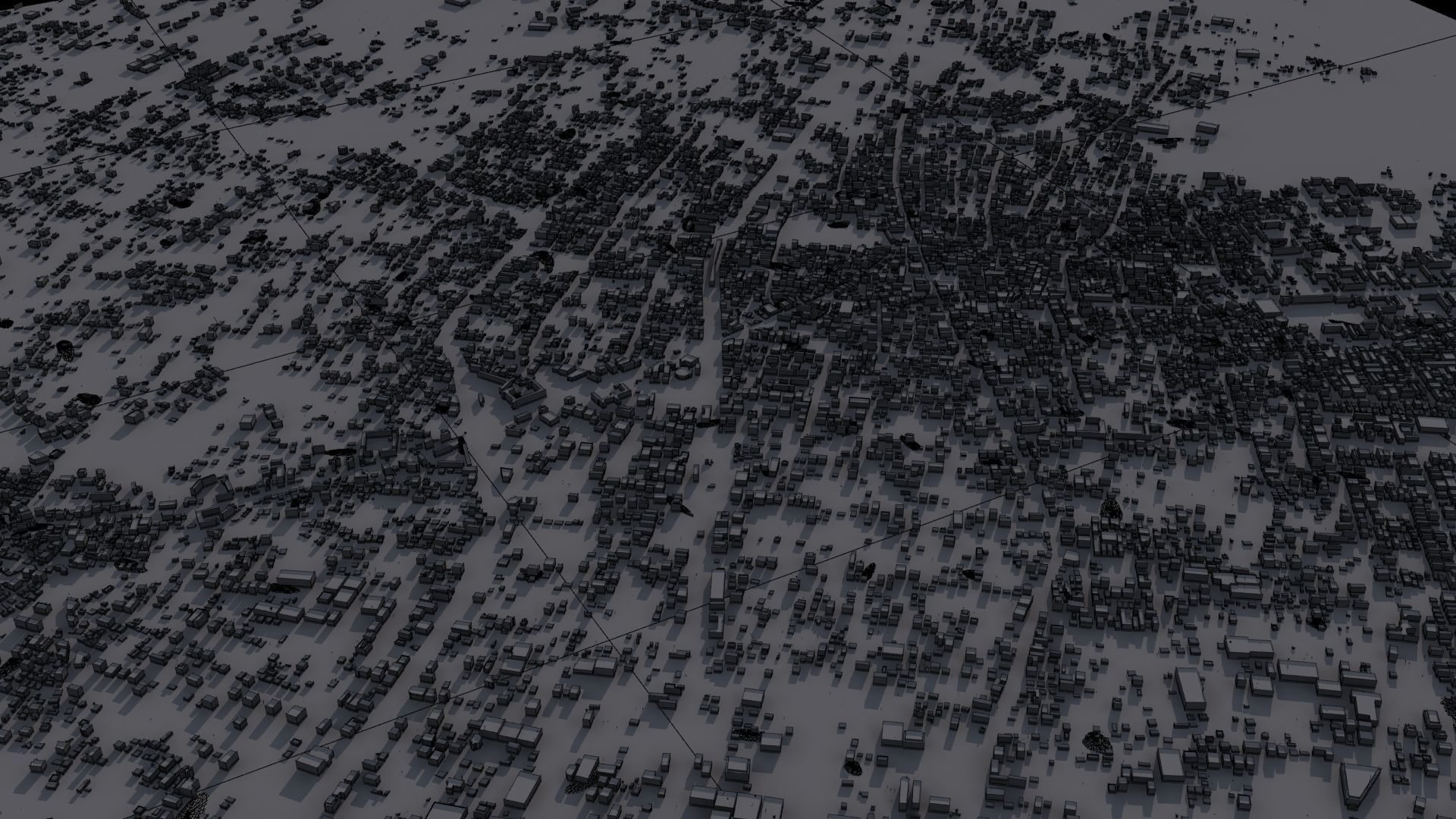 Destroyed City Low-poly 3D model_37