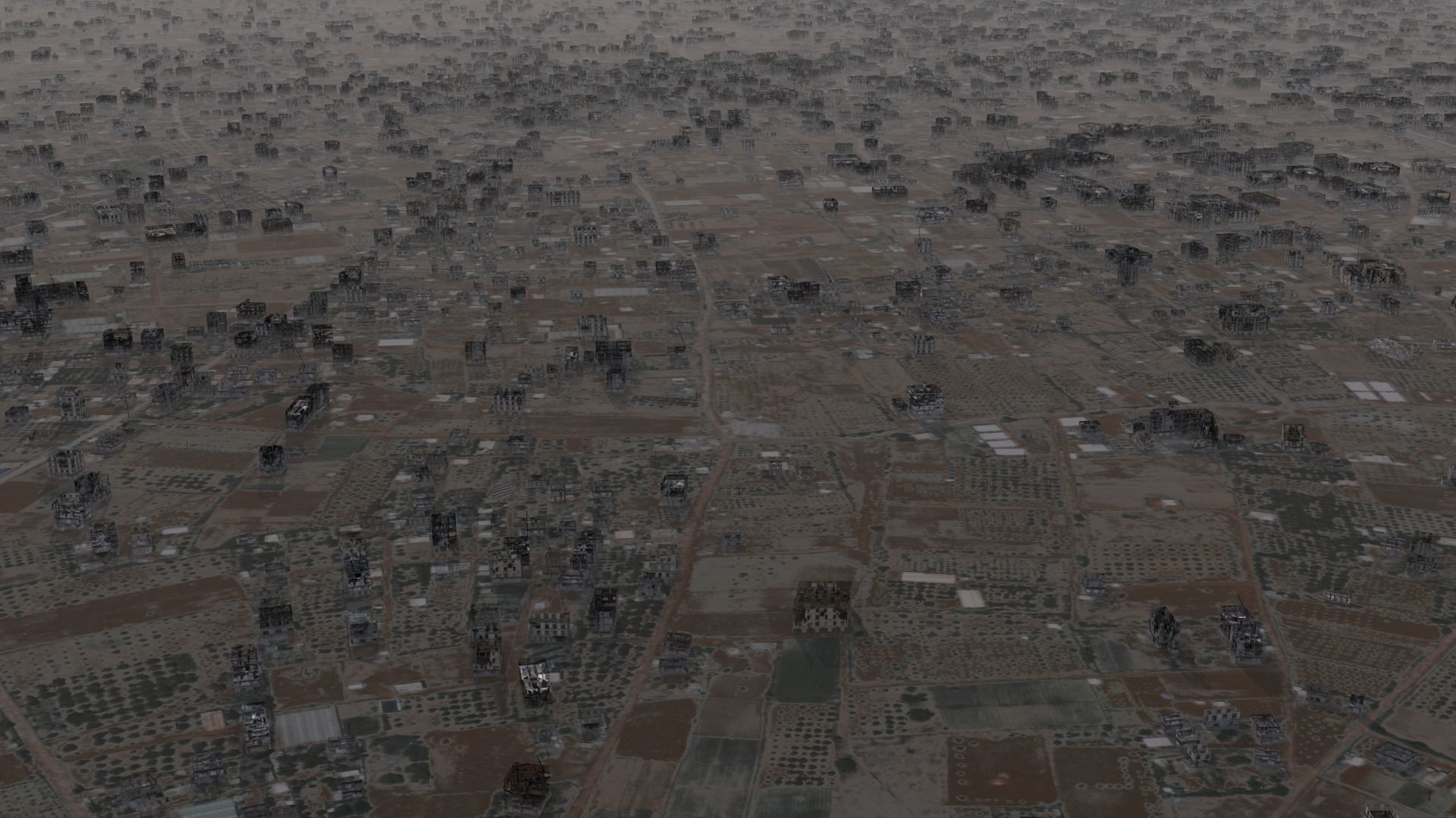 Destroyed City Low-poly 3D model_9