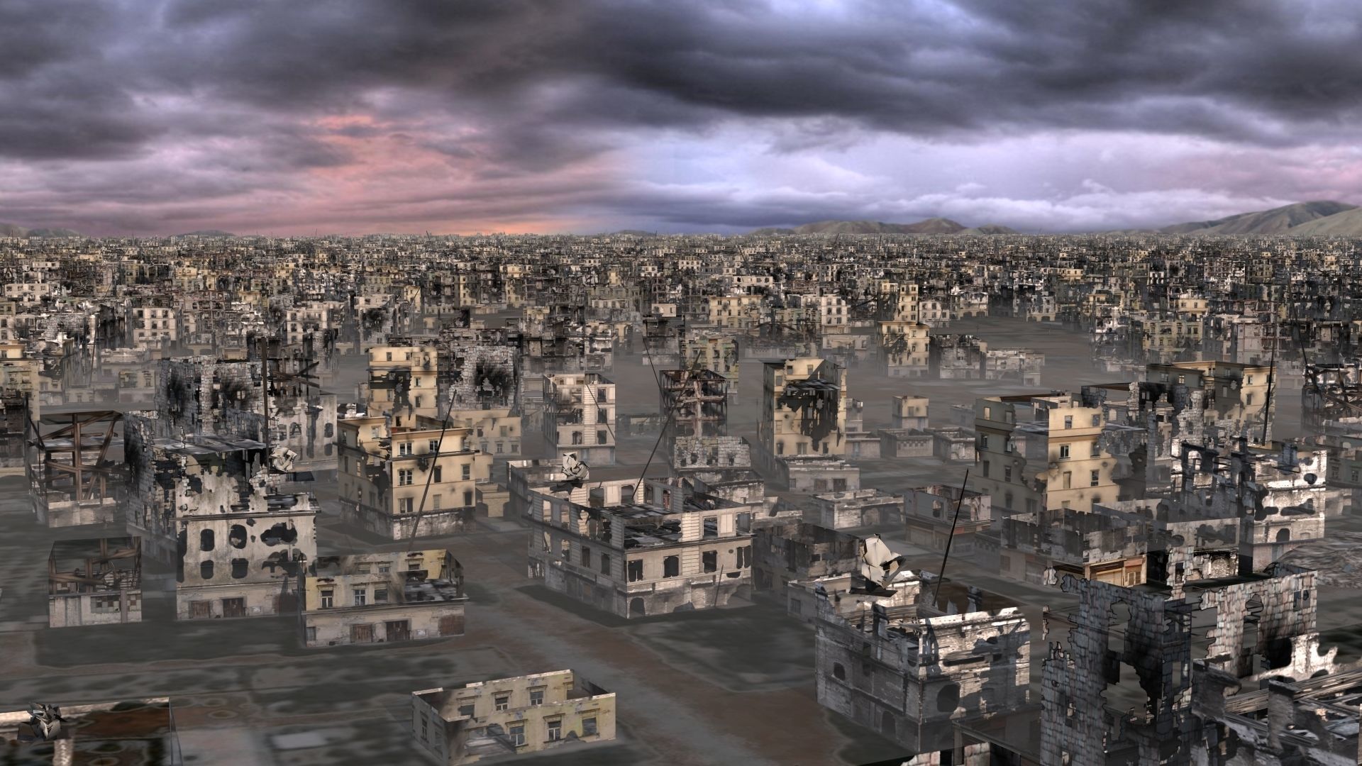 Destroyed City Low-poly 3D model_18