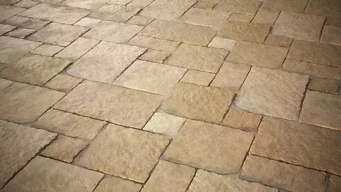 Ancient Romanesque Opus Limestone Flooring Texture
