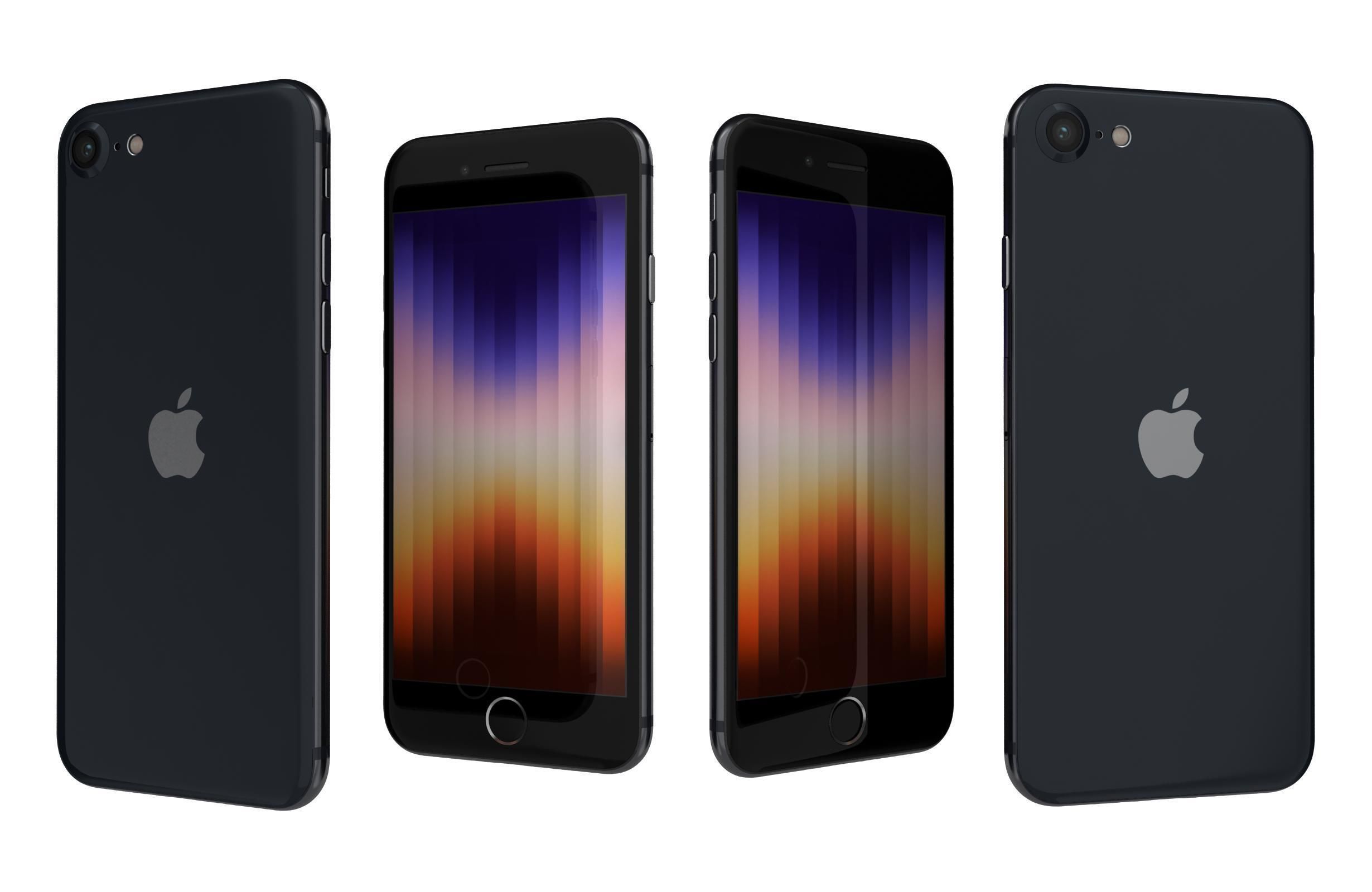 Apple iPhone SE 2022 All Colors Low-poly 3D model_8
