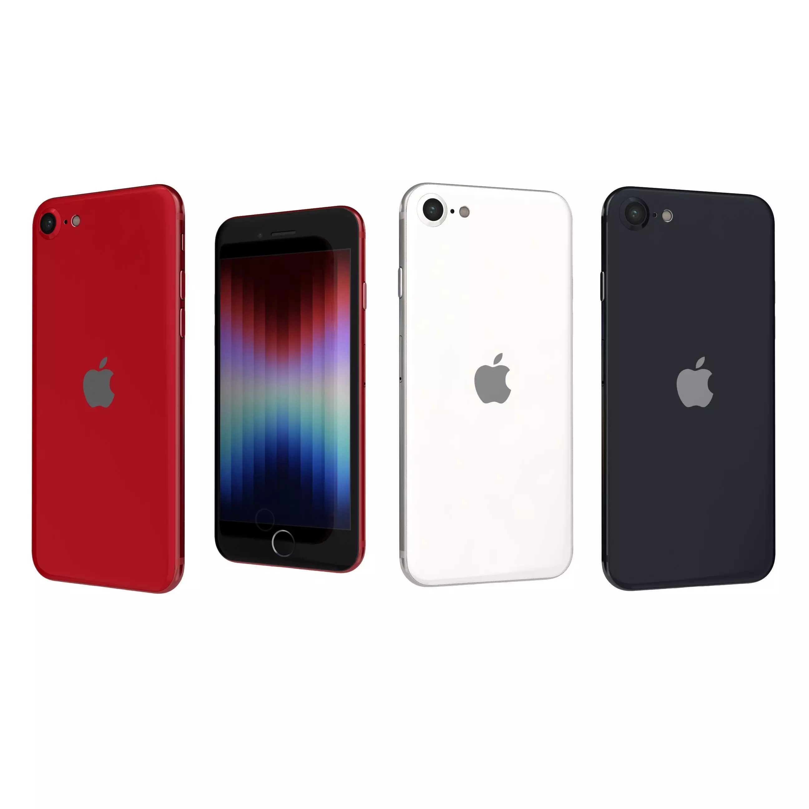 Apple iPhone SE 2022 All Colors Low-poly 3D model_0