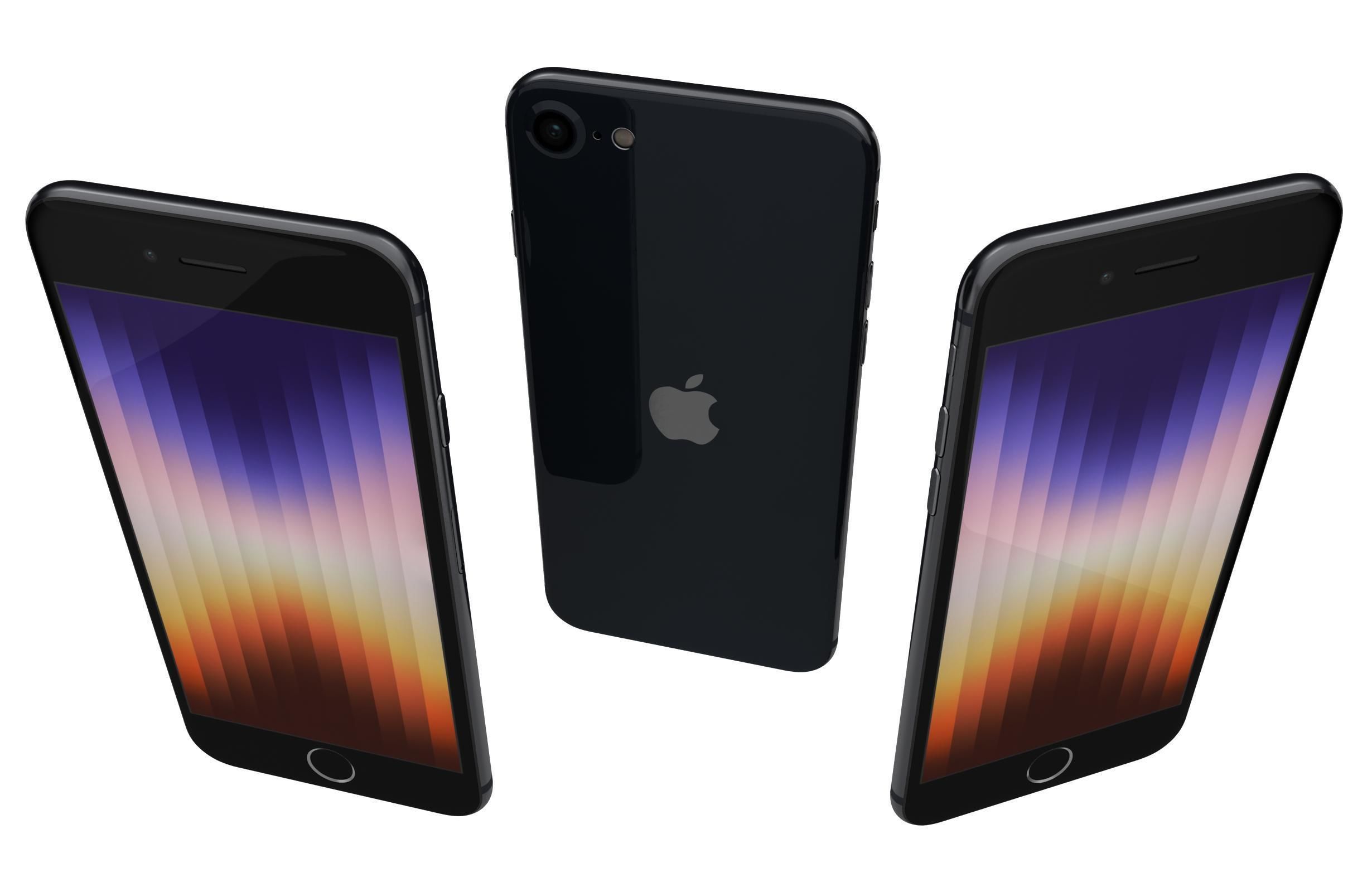 Apple iPhone SE 2022 All Colors Low-poly 3D model_3