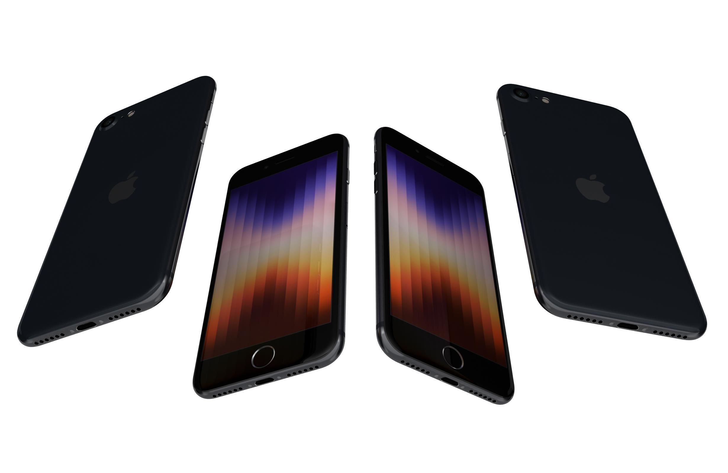 Apple iPhone SE 2022 All Colors Low-poly 3D model_13