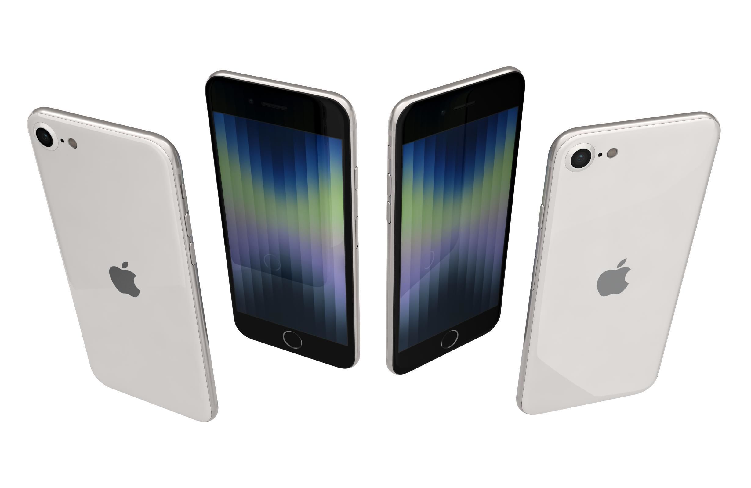 Apple iPhone SE 2022 All Colors Low-poly 3D model_12