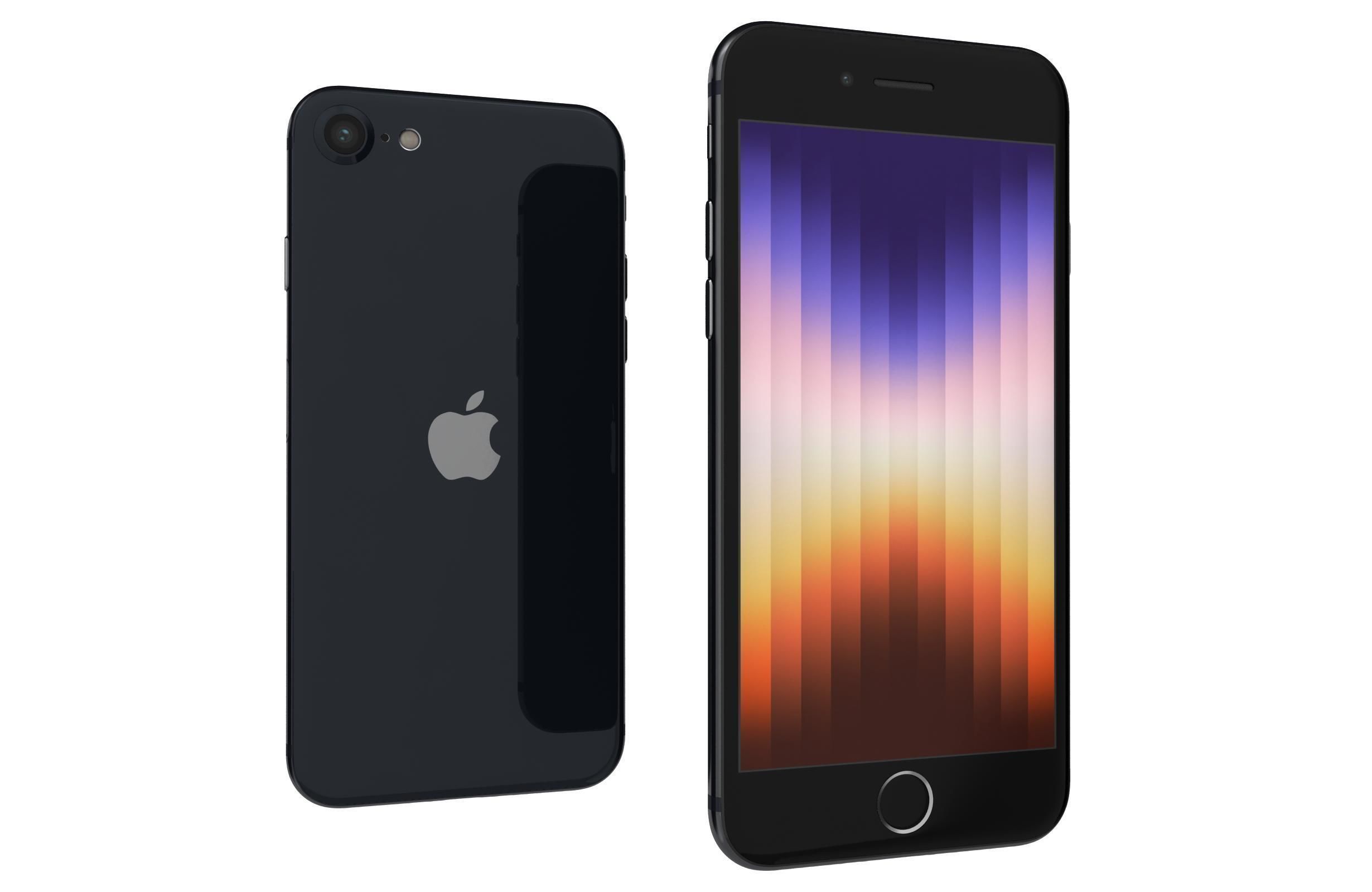 Apple iPhone SE 2022 All Colors Low-poly 3D model_16