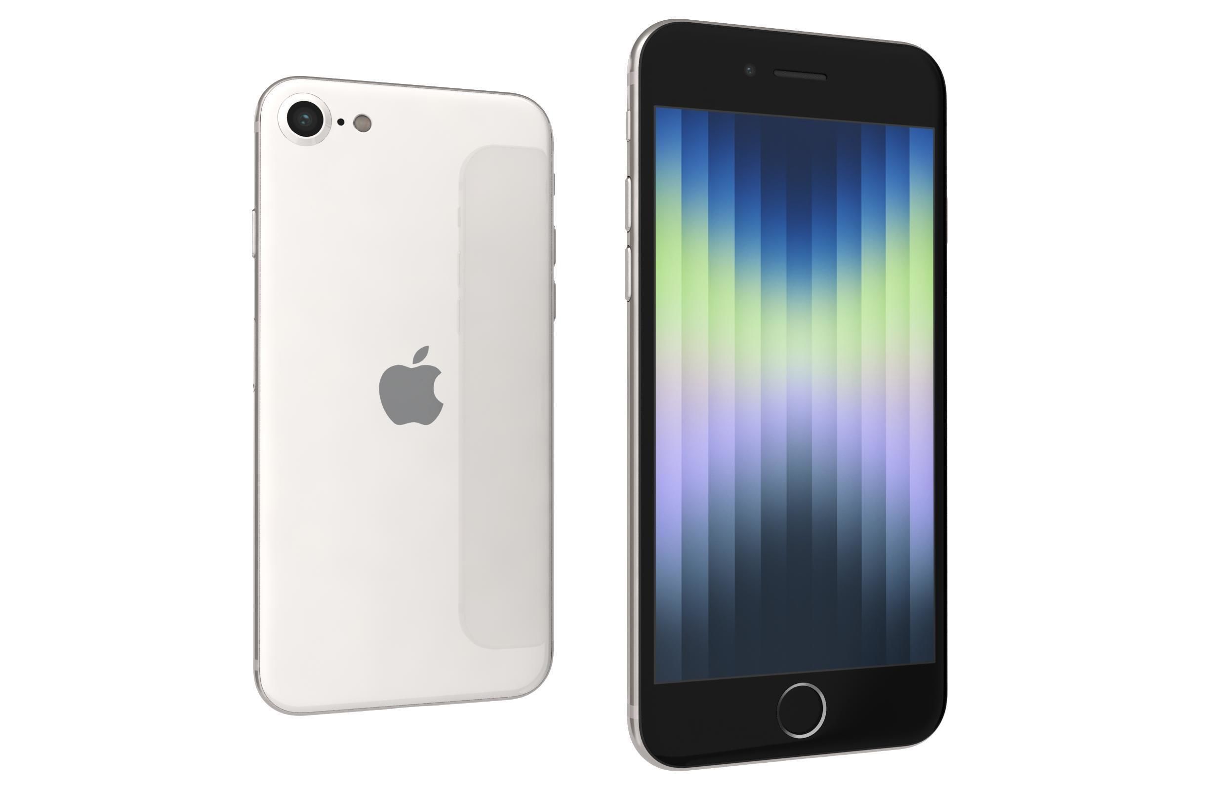 Apple iPhone SE 2022 All Colors Low-poly 3D model_17