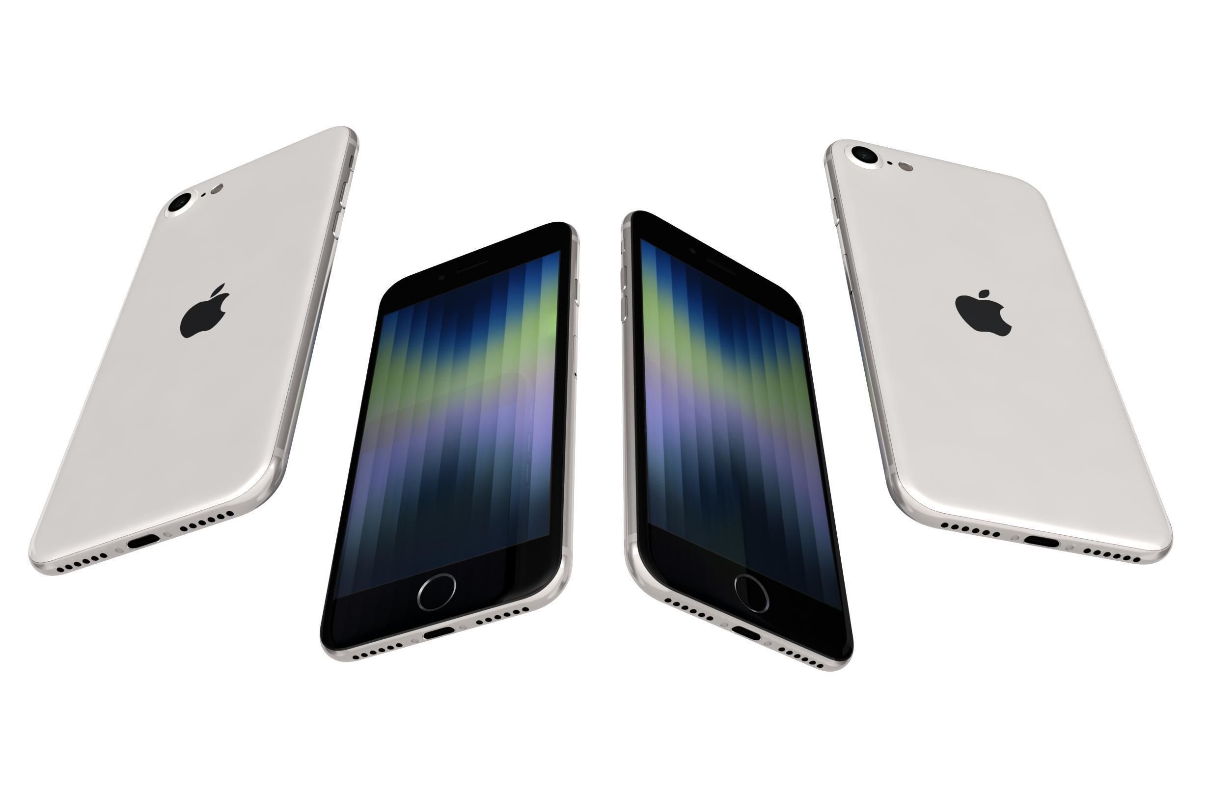 Apple iPhone SE 2022 All Colors Low-poly 3D model_15