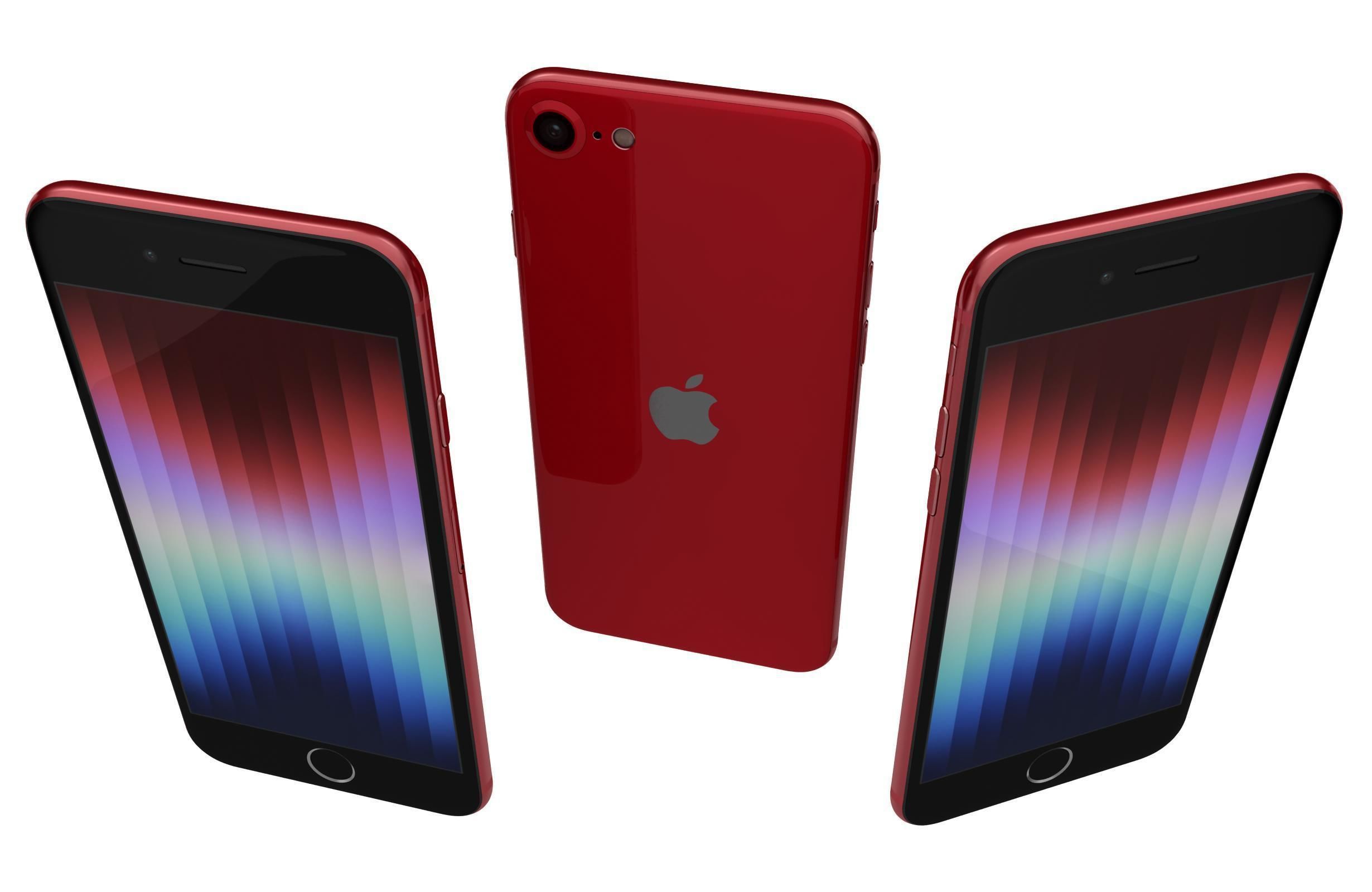Apple iPhone SE 2022 All Colors Low-poly 3D model_11
