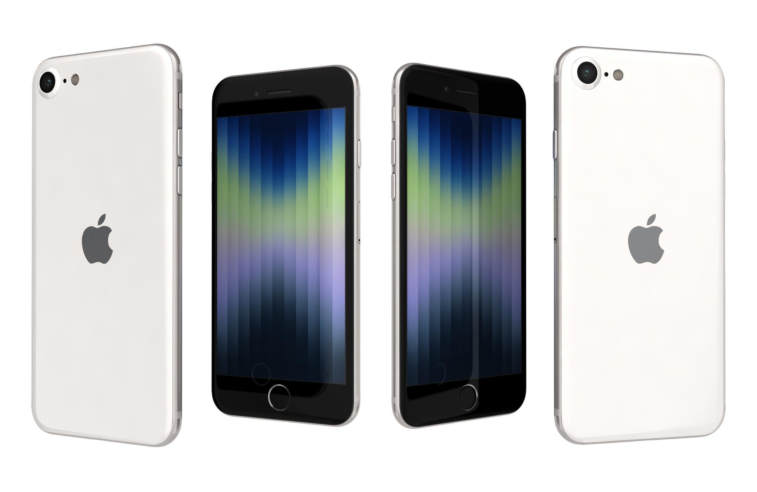 Apple iPhone SE 2022 All Colors Low-poly 3D model_9