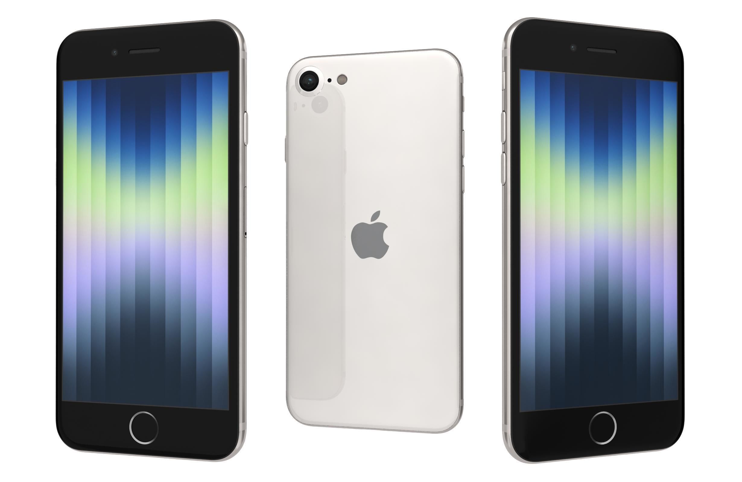 Apple iPhone SE 2022 All Colors Low-poly 3D model_2