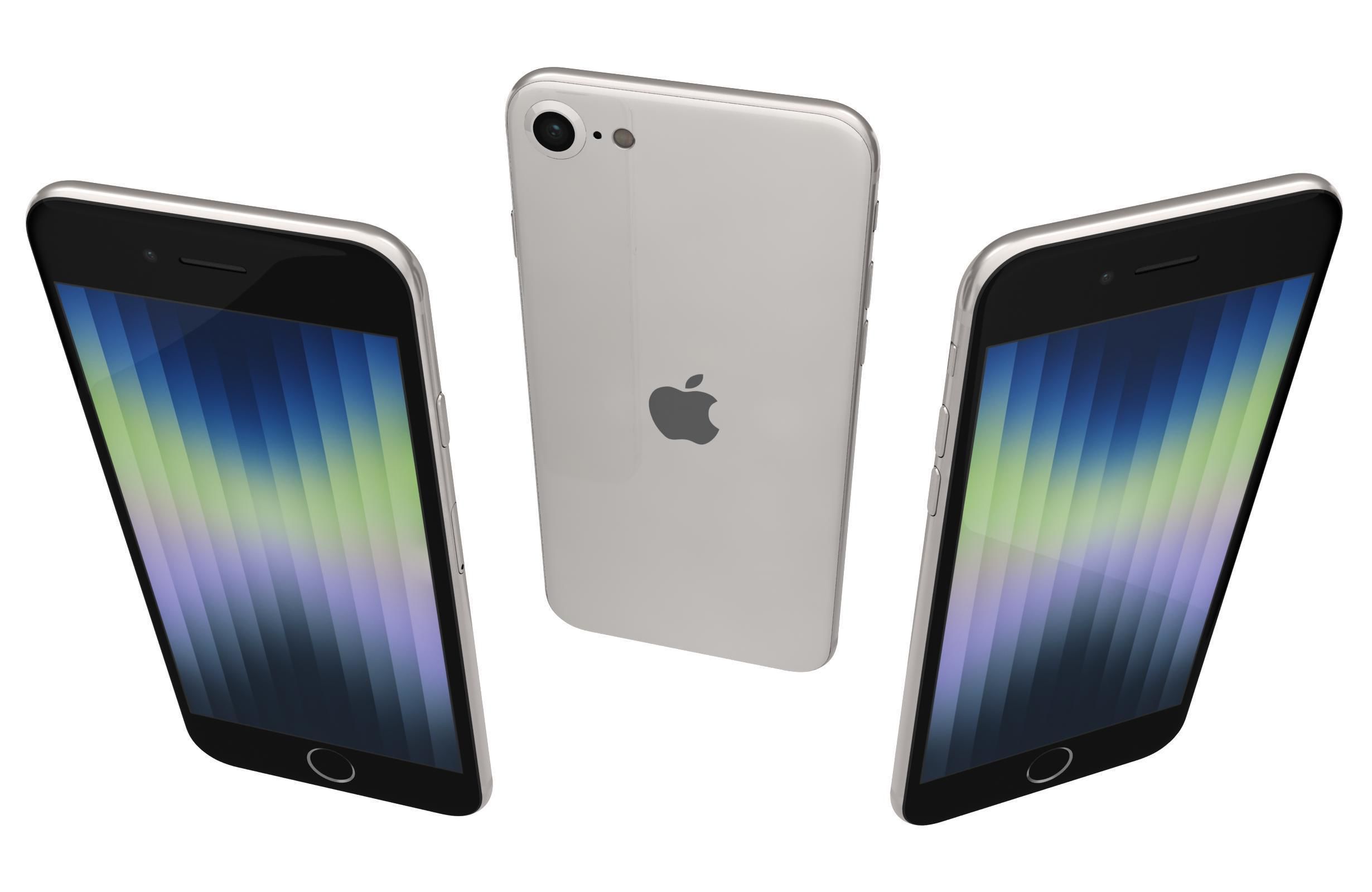 Apple iPhone SE 2022 All Colors Low-poly 3D model_5