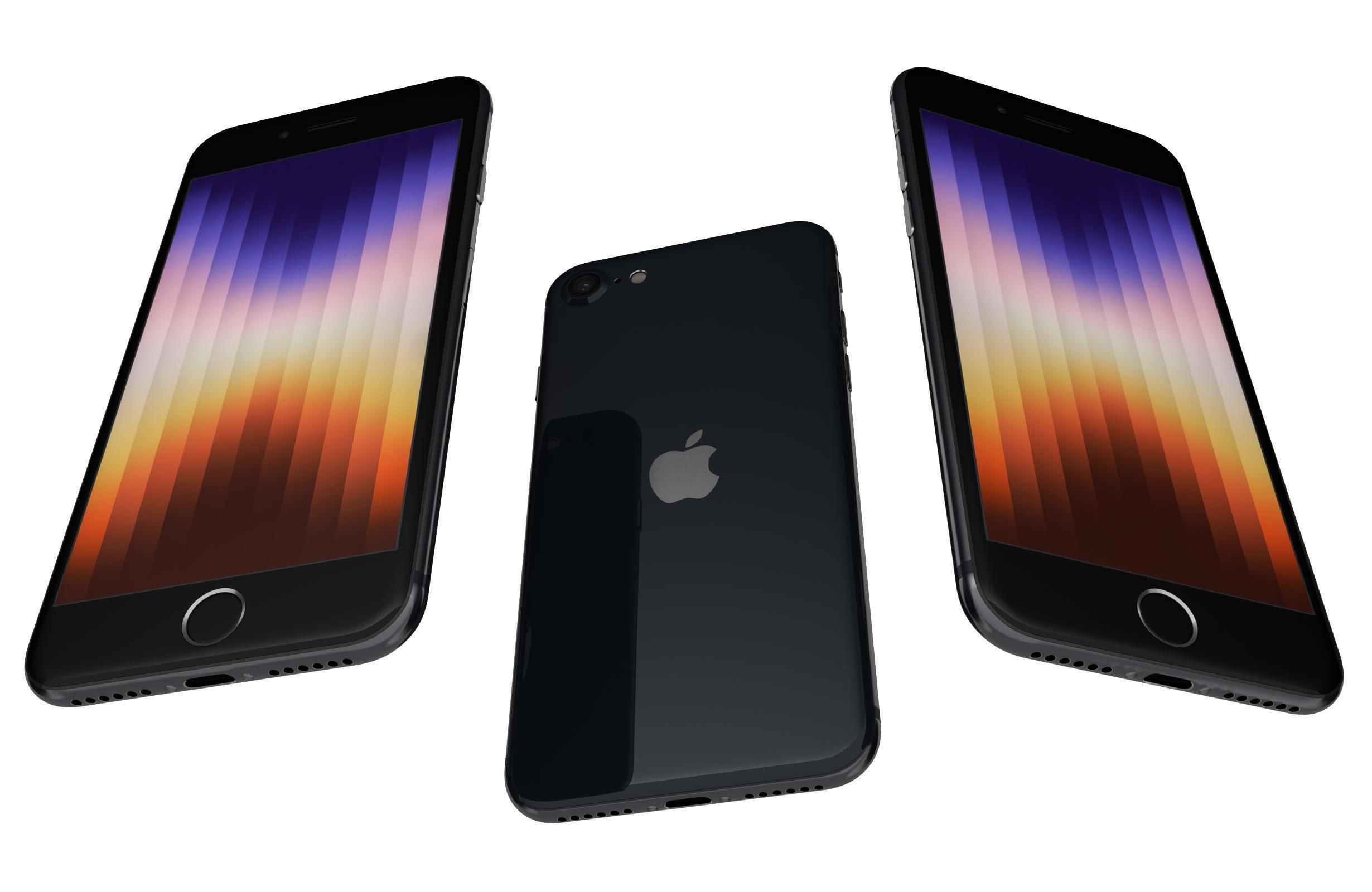 Apple iPhone SE 2022 All Colors Low-poly 3D model_6