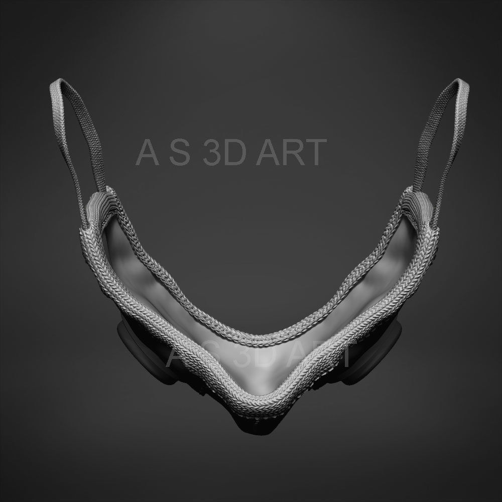 Pandemic mask  N95 highpoly zbrush model 3D model_6