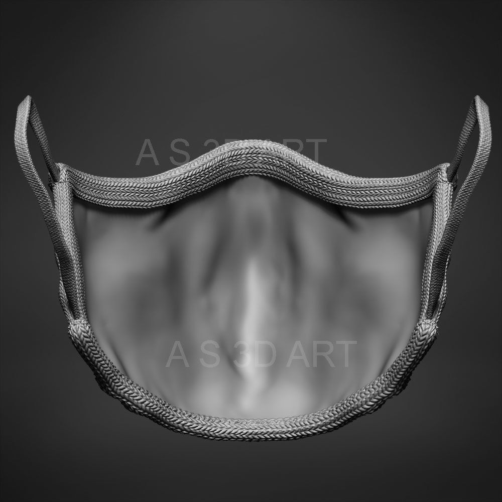 Pandemic mask  N95 highpoly zbrush model 3D model_3