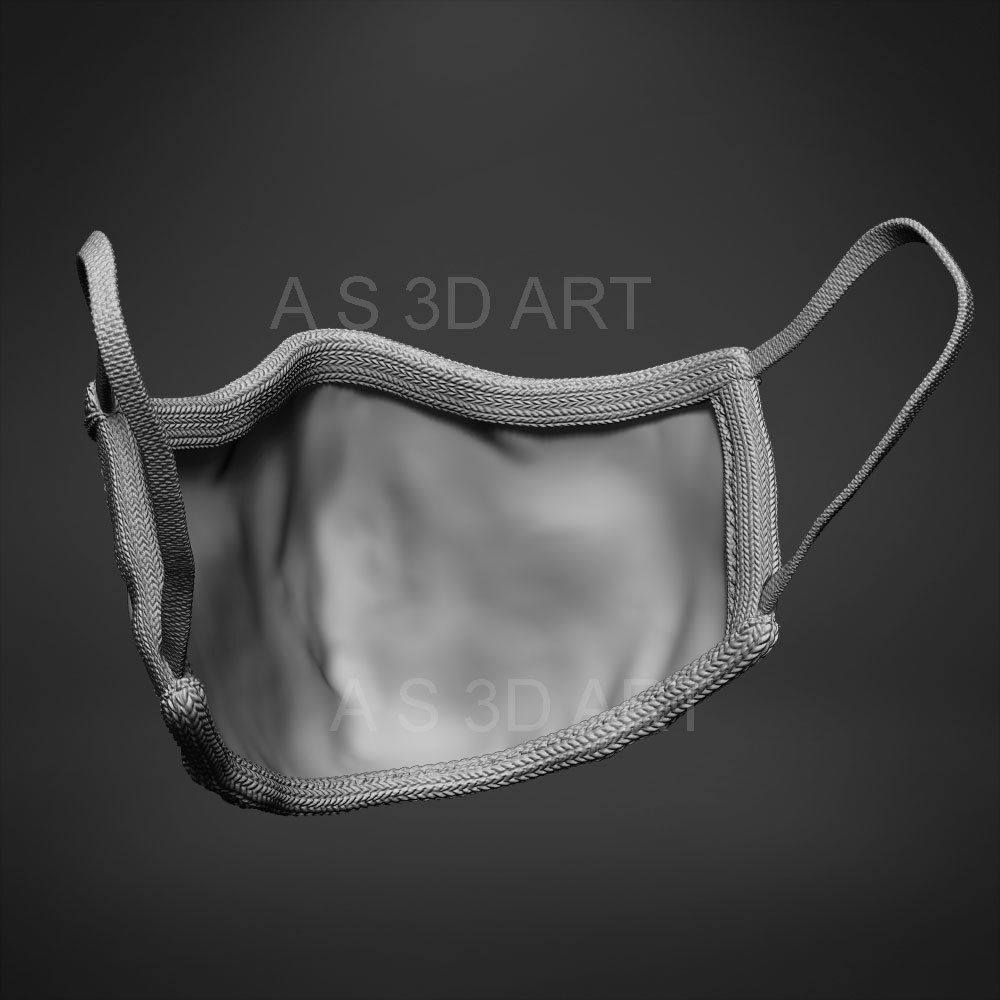 Pandemic mask  N95 highpoly zbrush model 3D model_2