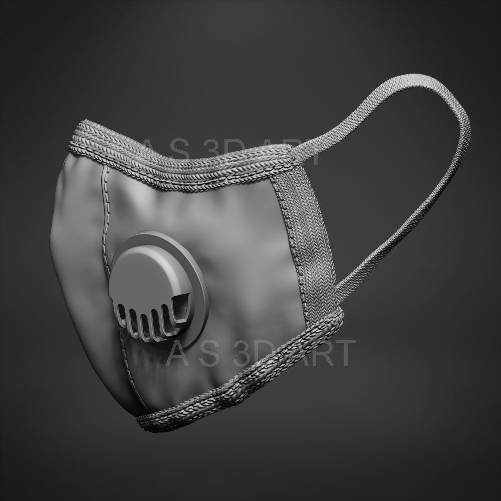 Pandemic mask  N95 highpoly zbrush model 3D model_1