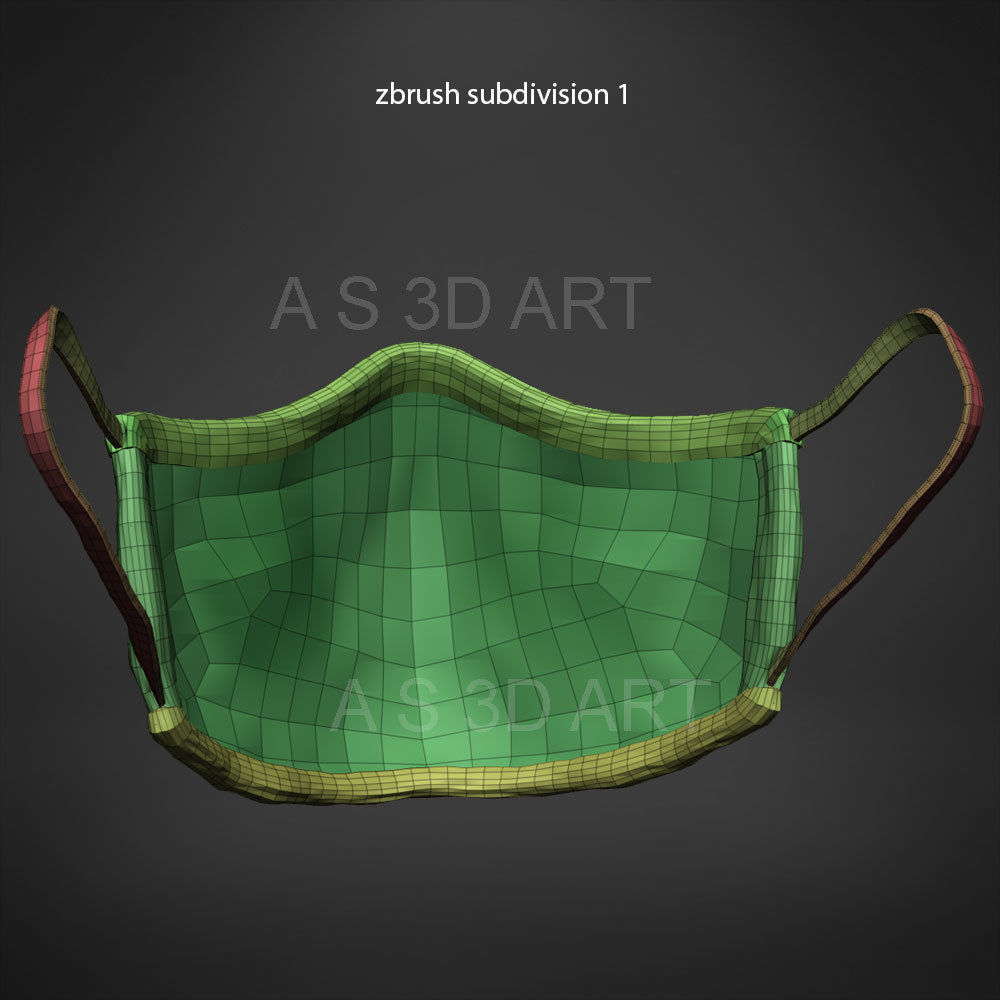 Pandemic mask  N95 highpoly zbrush model 3D model_9