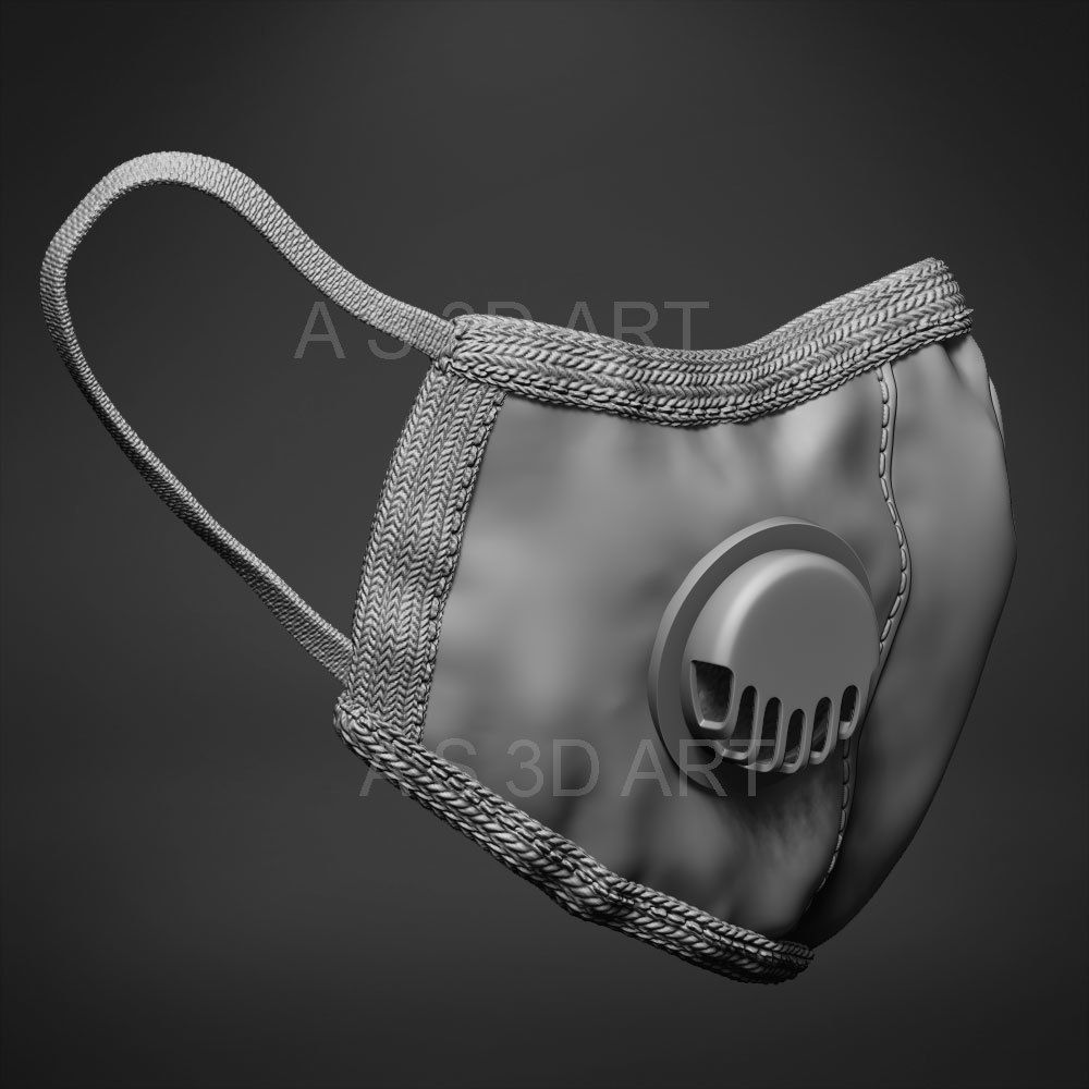 Pandemic mask  N95 highpoly zbrush model 3D model_4
