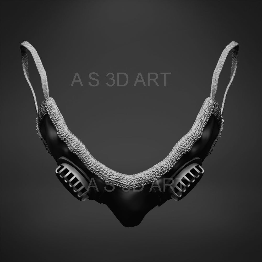 Pandemic mask  N95 highpoly zbrush model 3D model_7